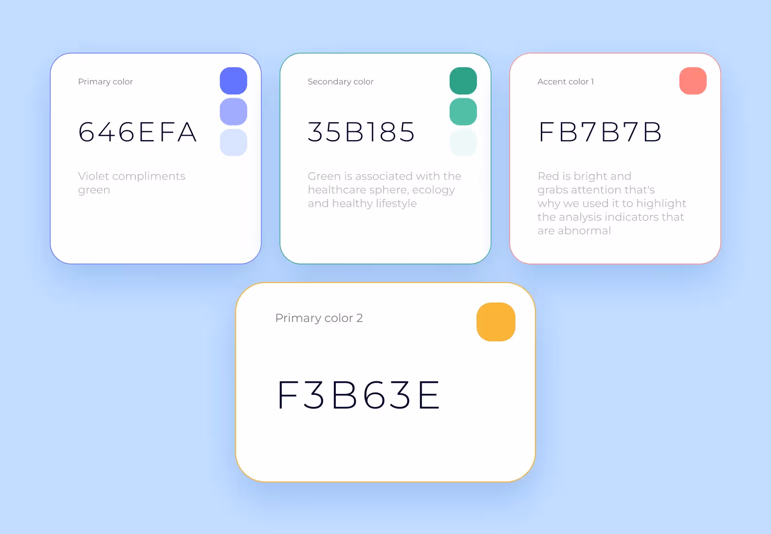 color scheme of a health app