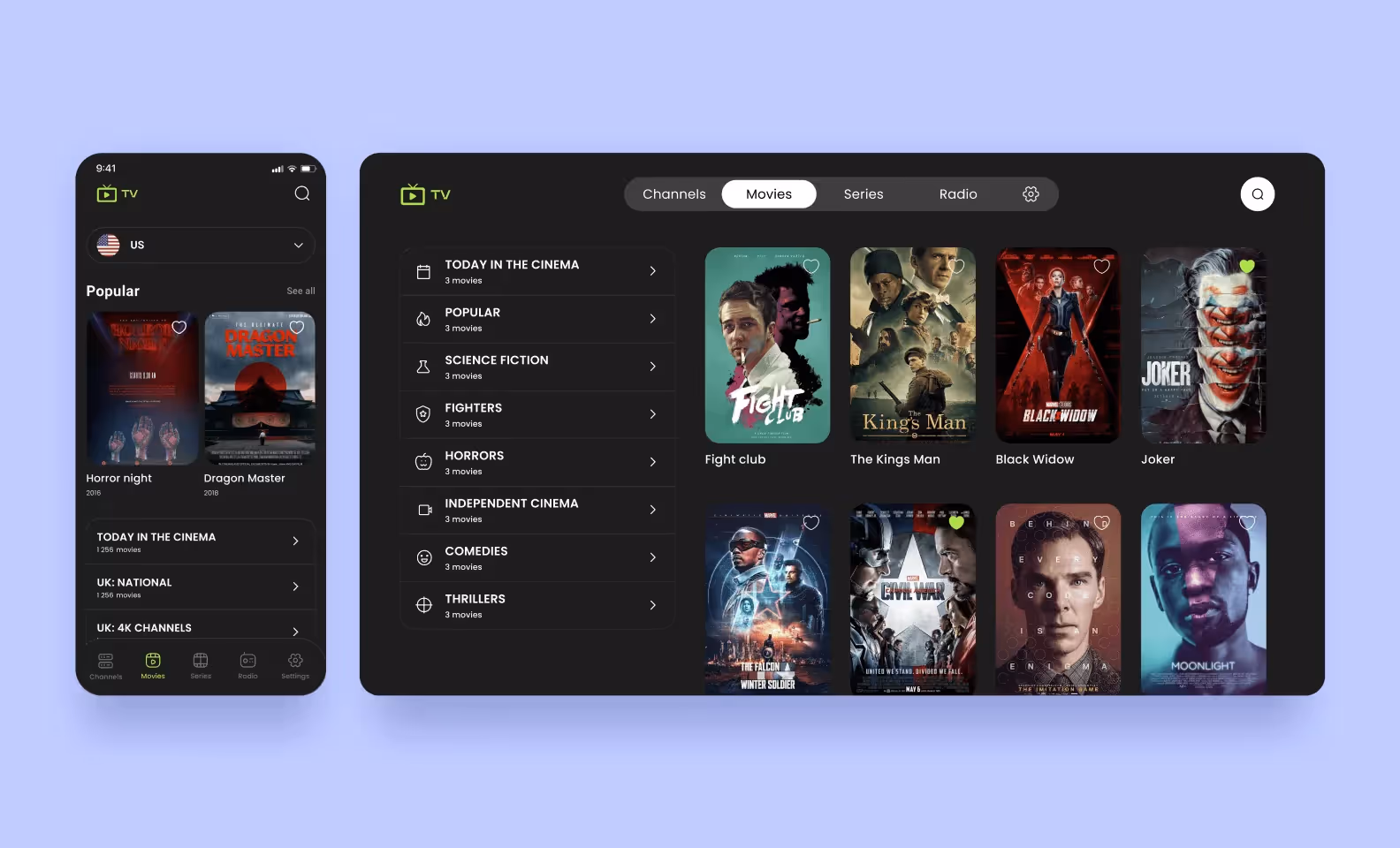 Экраны приложения IPTV