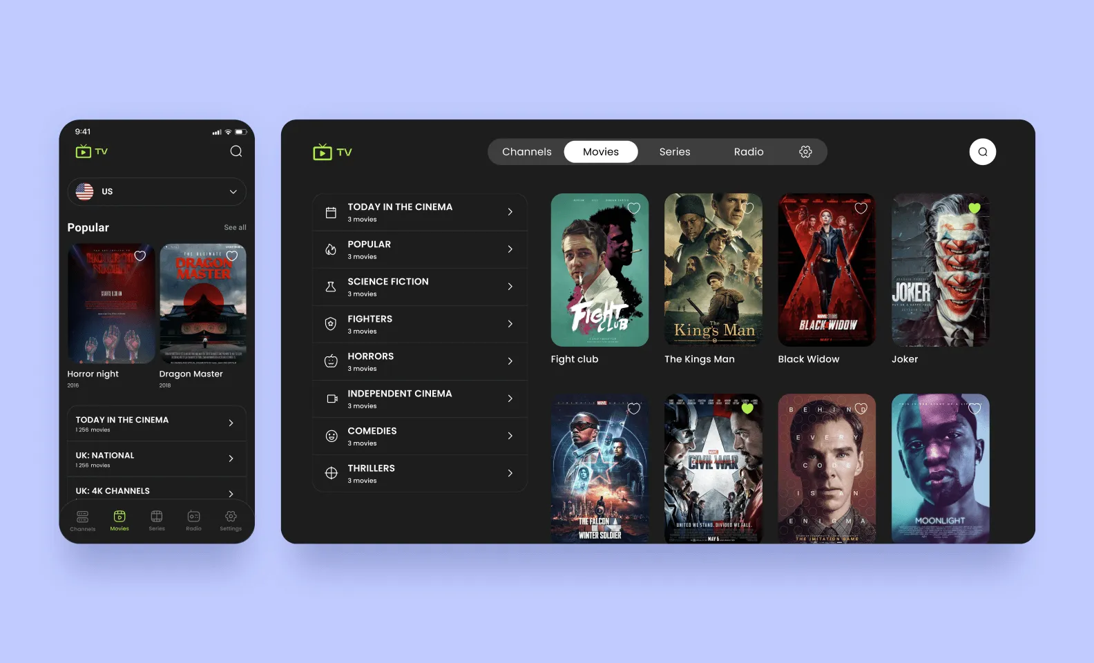 Экраны приложения IPTV