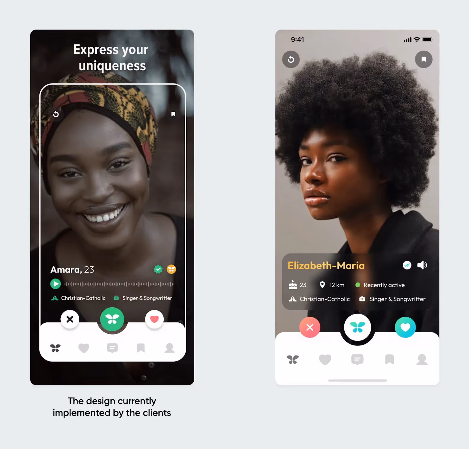 Homepage: clients' design vs. ours