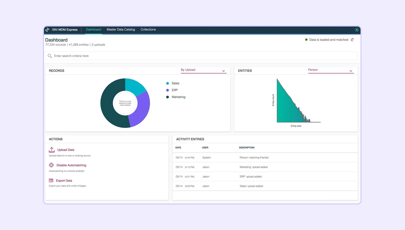 Интерфейс IBM InfoSphere Master Data Management