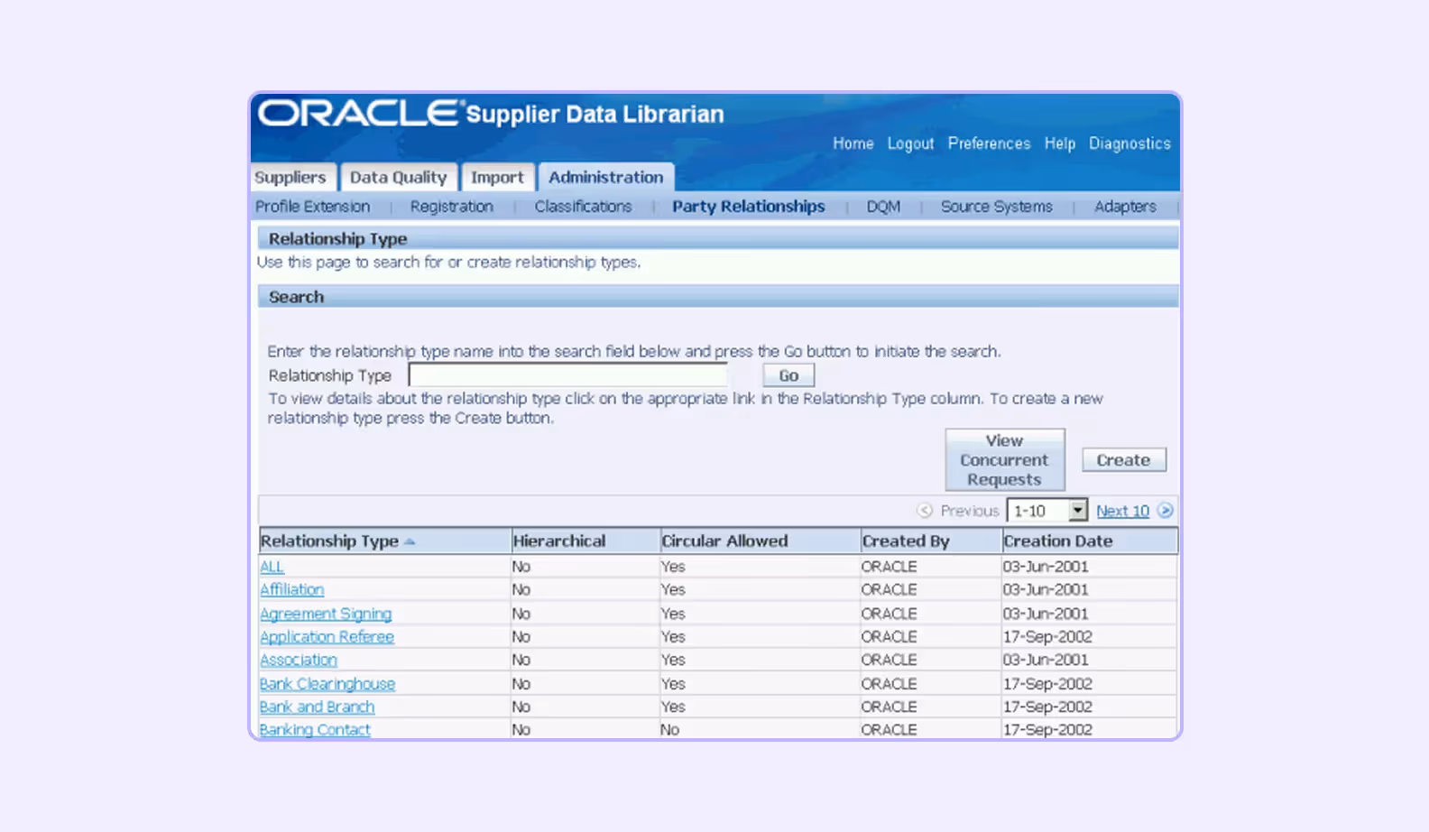 Управление данными по поставщикам через Oracle Customer Data Management