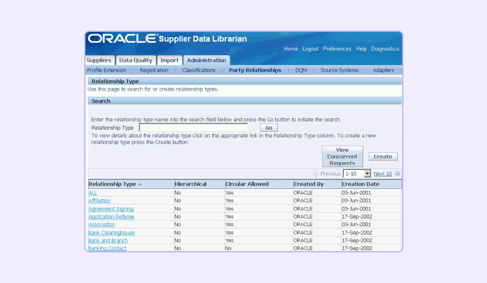 Управление данными по поставщикам через Oracle Customer Data Management