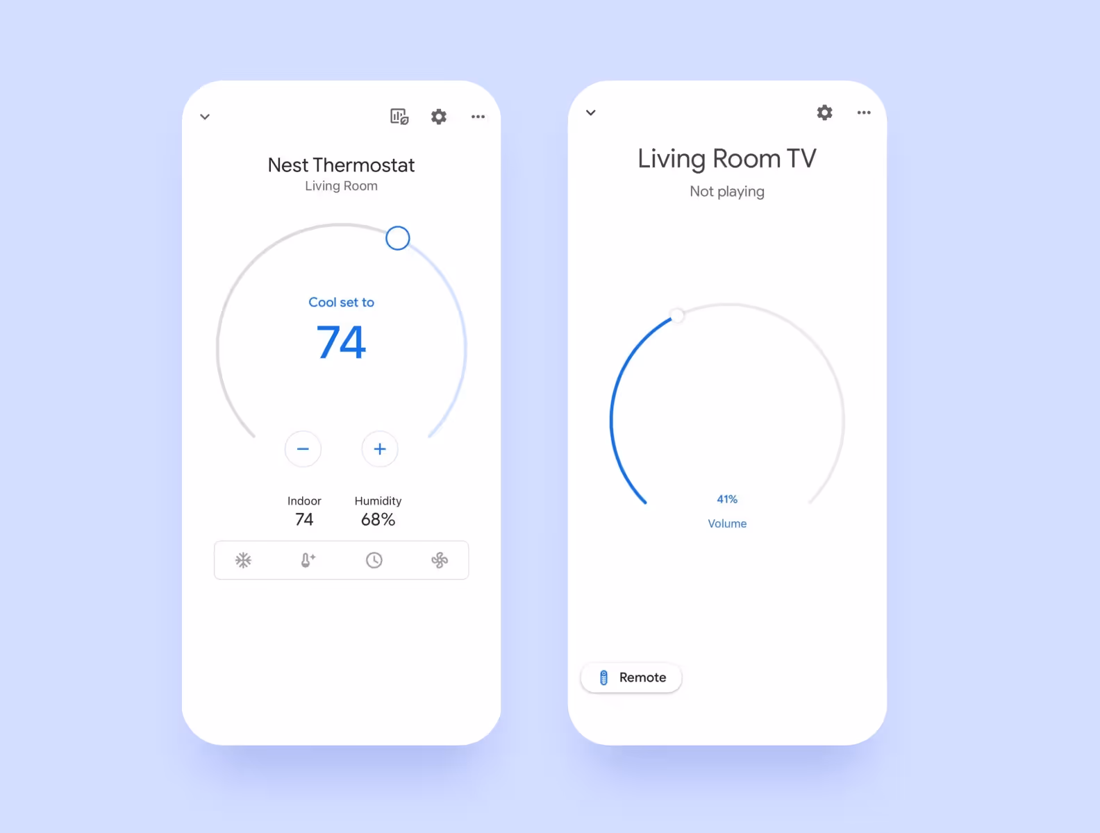 Главные экраны Google Home