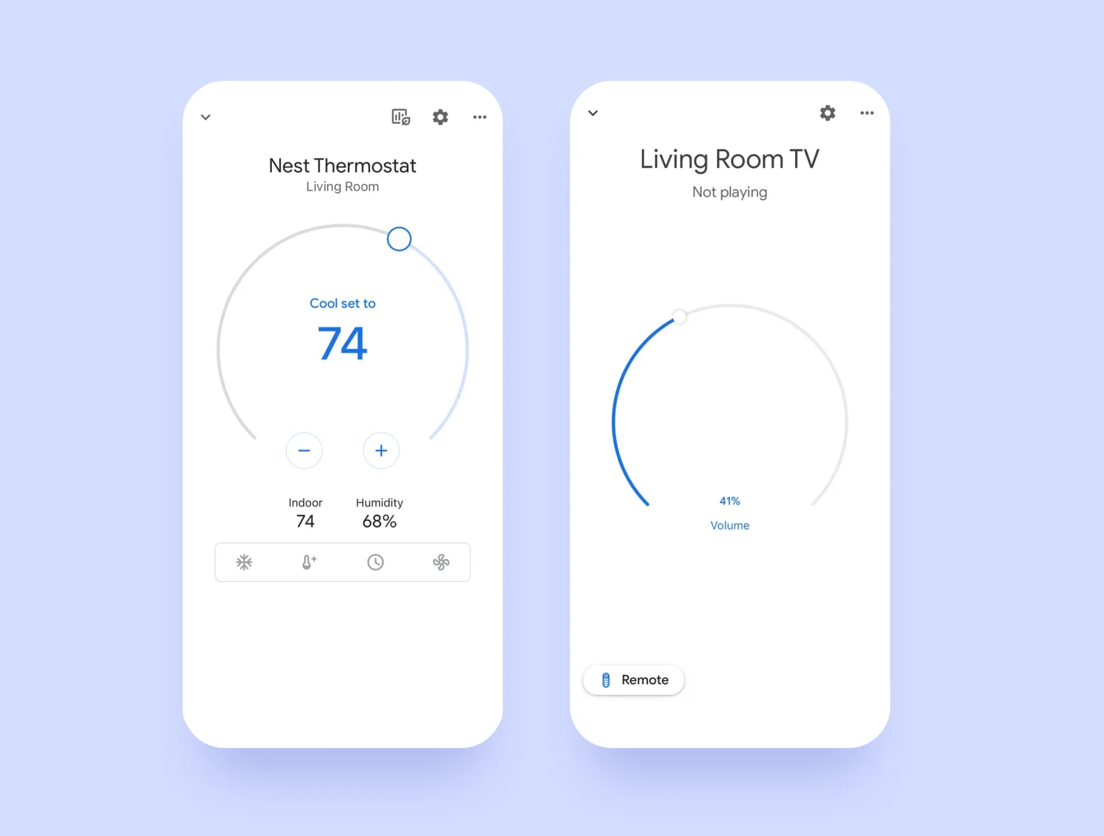 main screens of the Google Home app