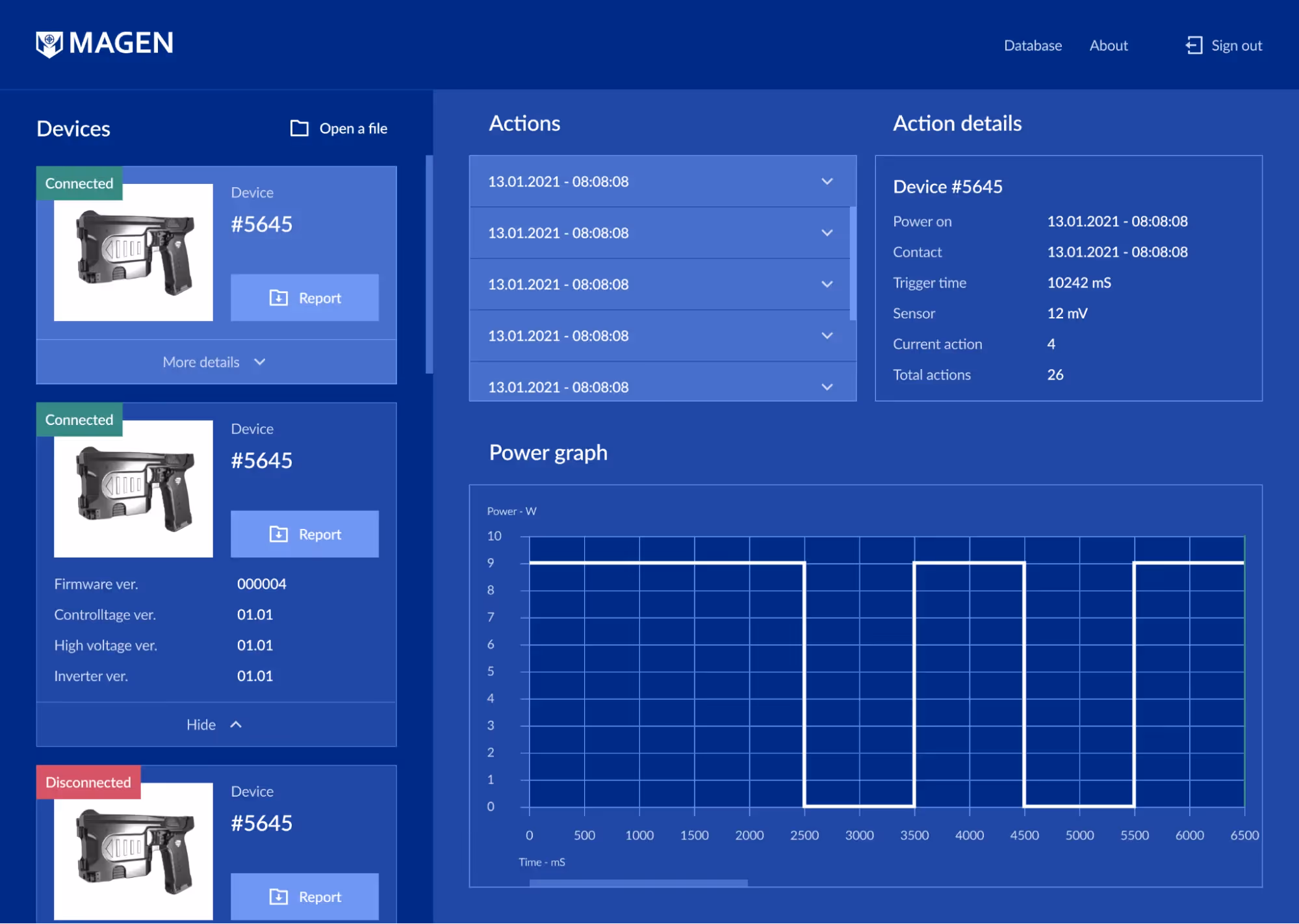 main screens of the Magen app