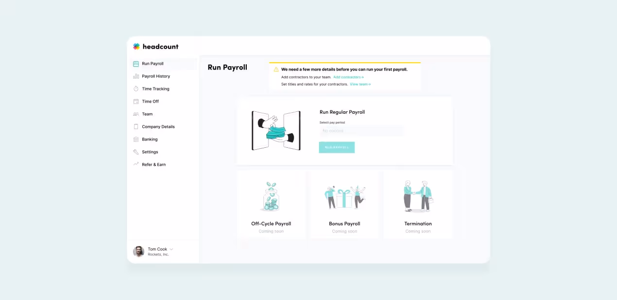 Headcount app screen