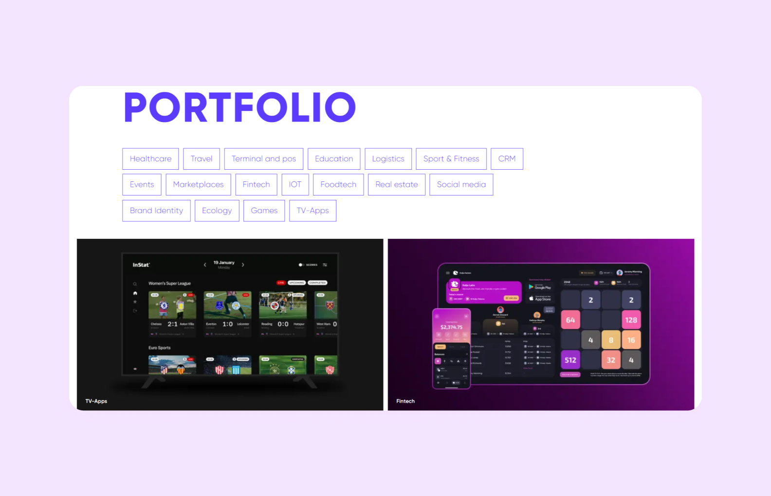 Purrweb’s portfolio