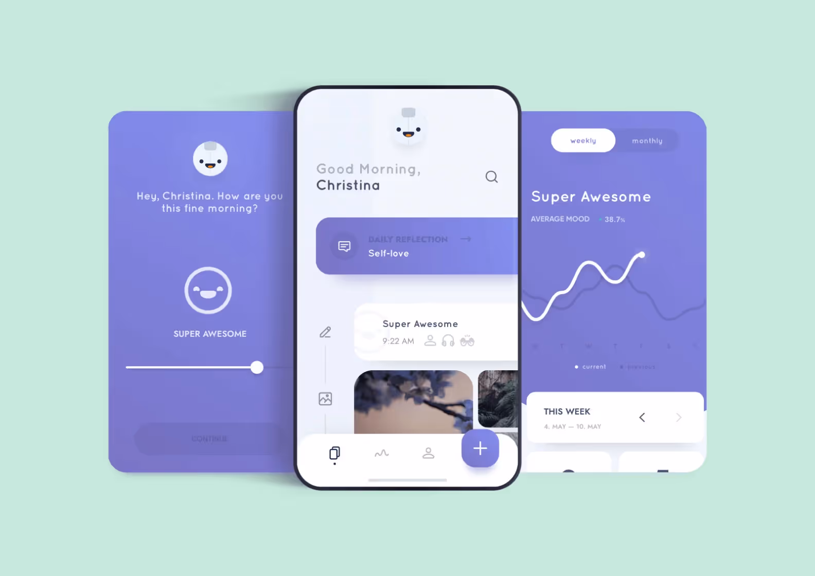 Reflectly app made with Flutter