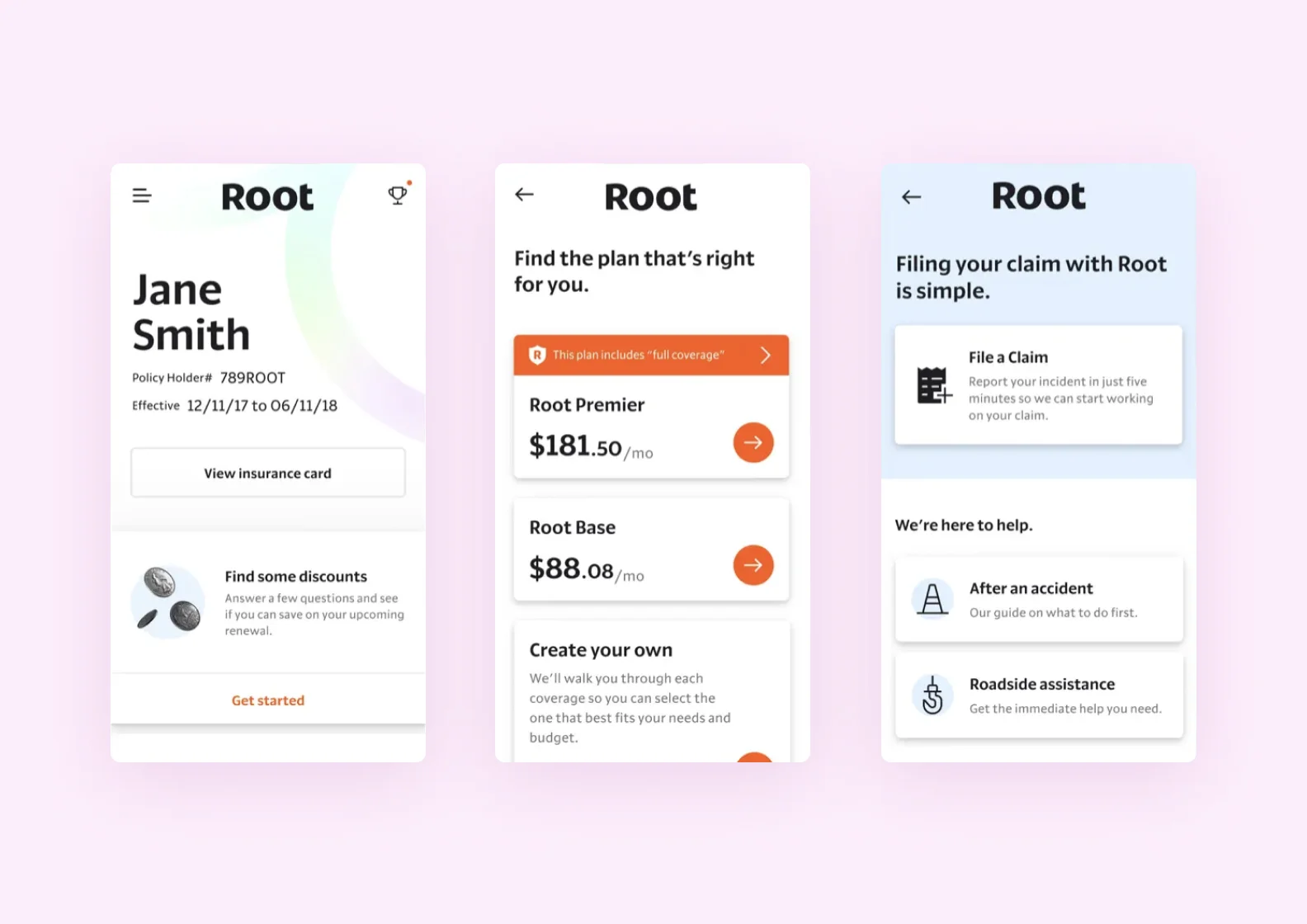 Root car insurance application