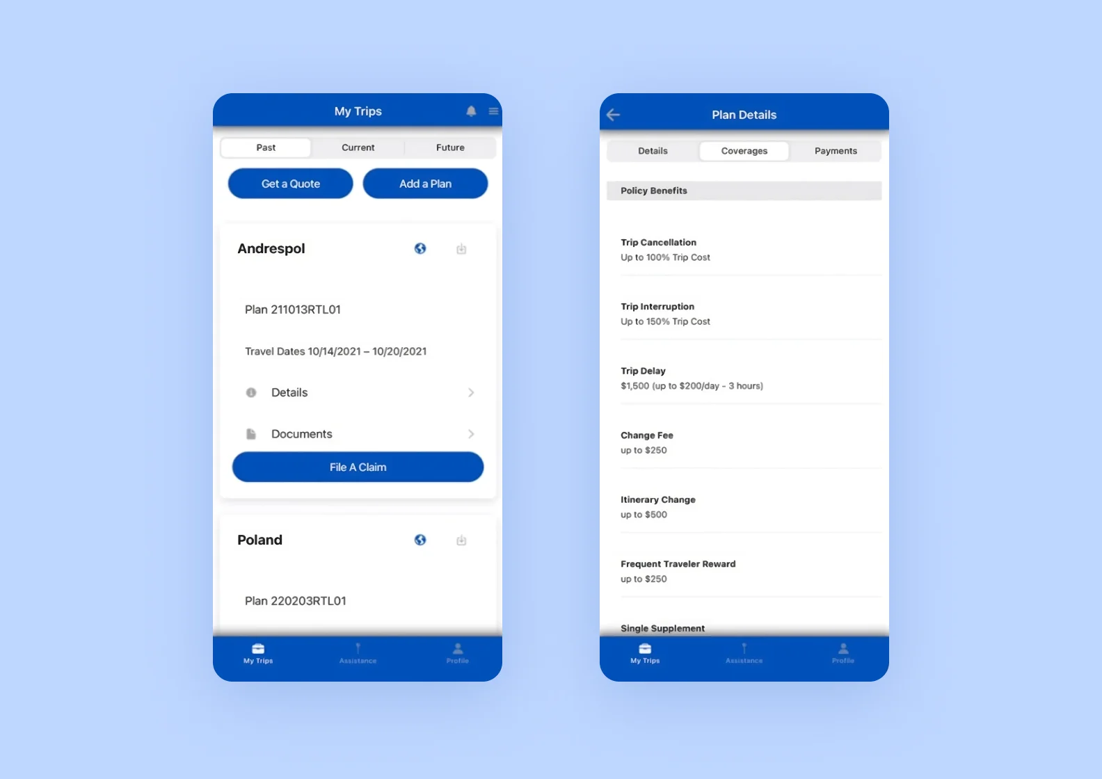 Travel Insured application
