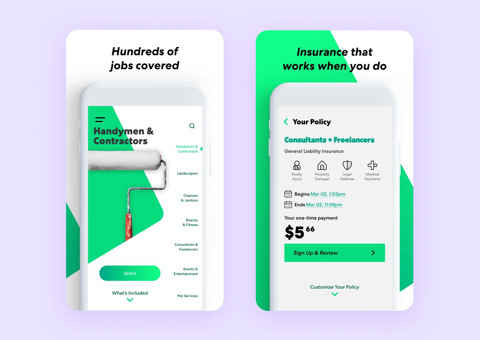 Thimble business insurance application