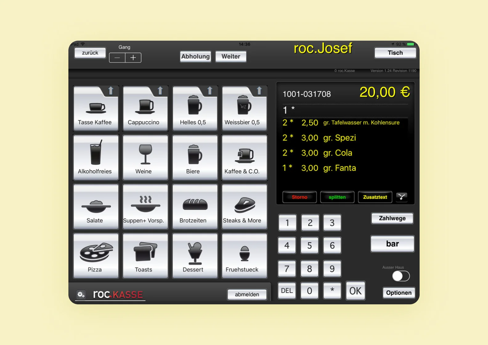 roc.Kasse app screenshot