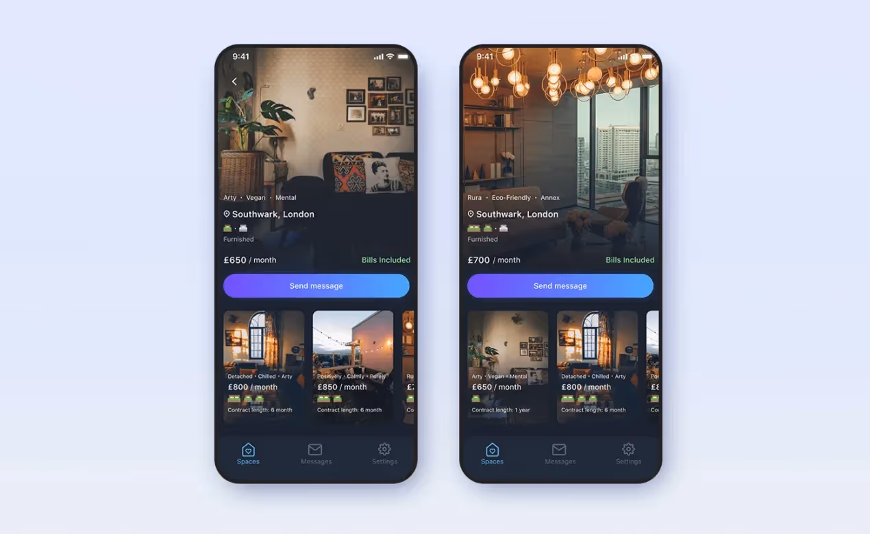 Screens of the Pad app, developed by Purrweb