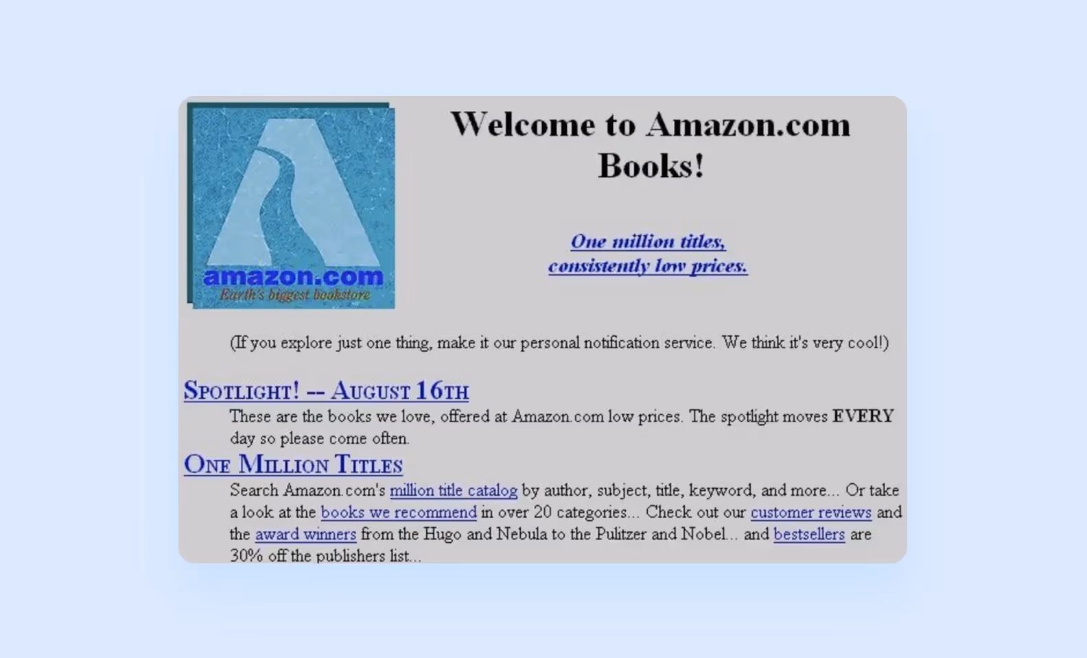 The first version of Amazon