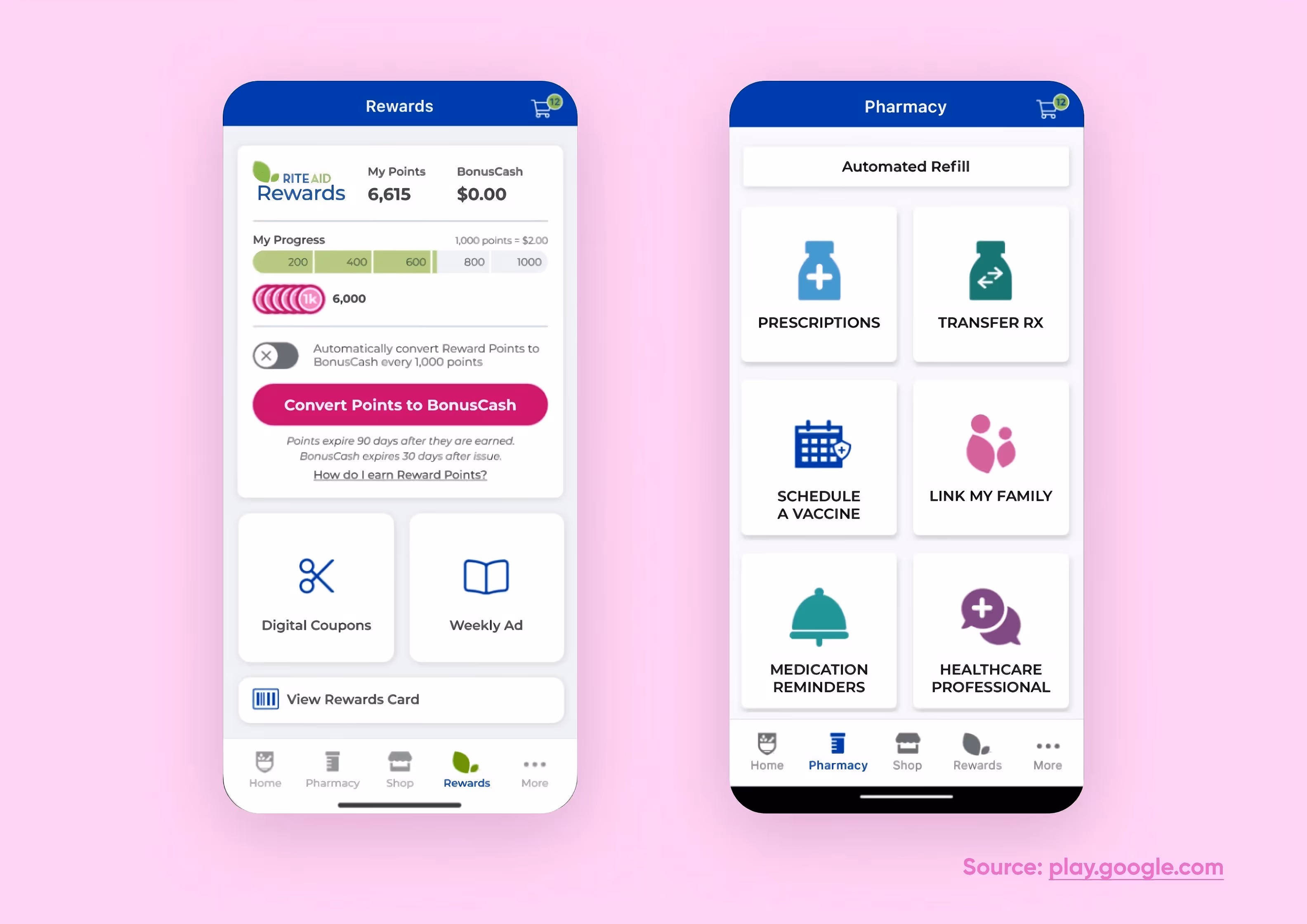Rite Aid app interface