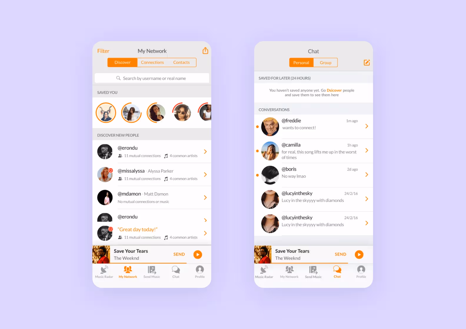 A social network within a music streaming app