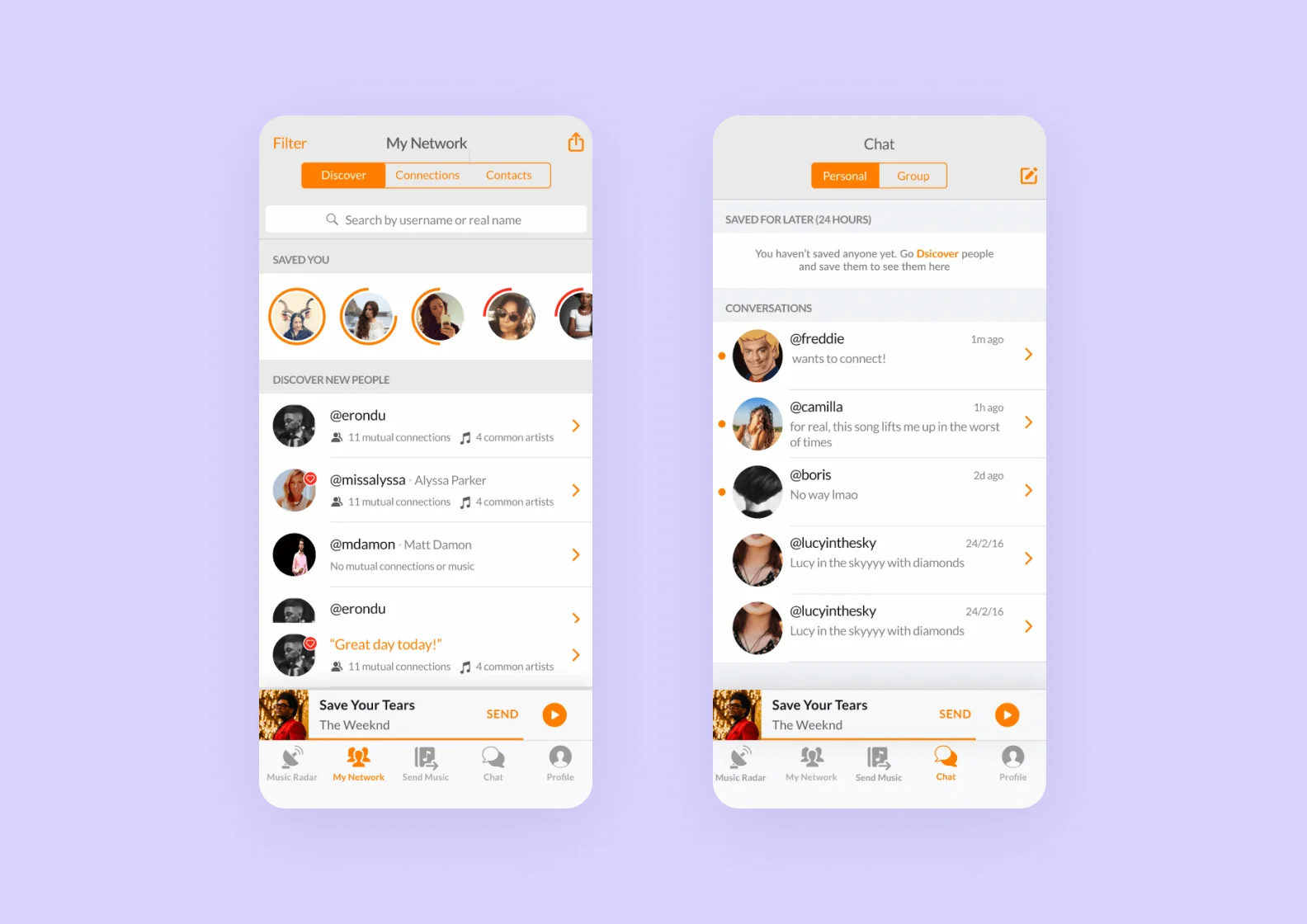A social network within a music streaming app
