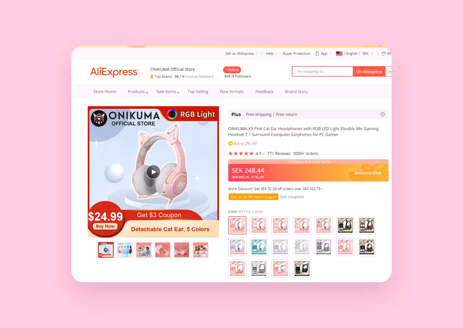 Selling a product on AliExpress