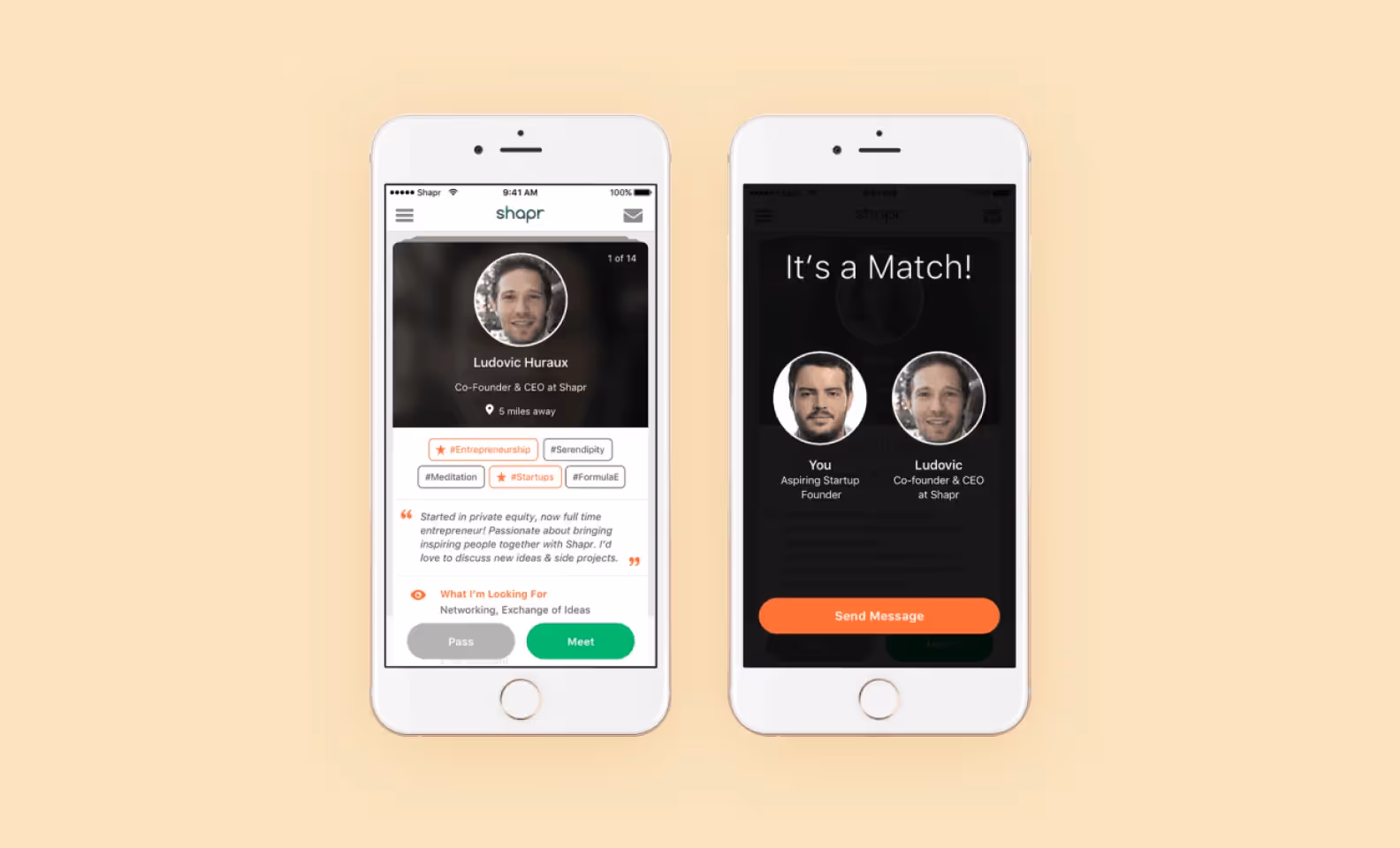 Shapr user app screens