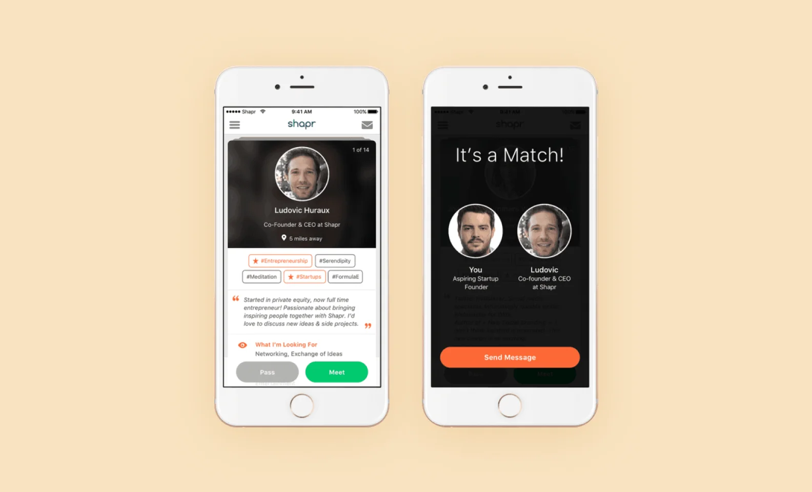 Shapr user app screens