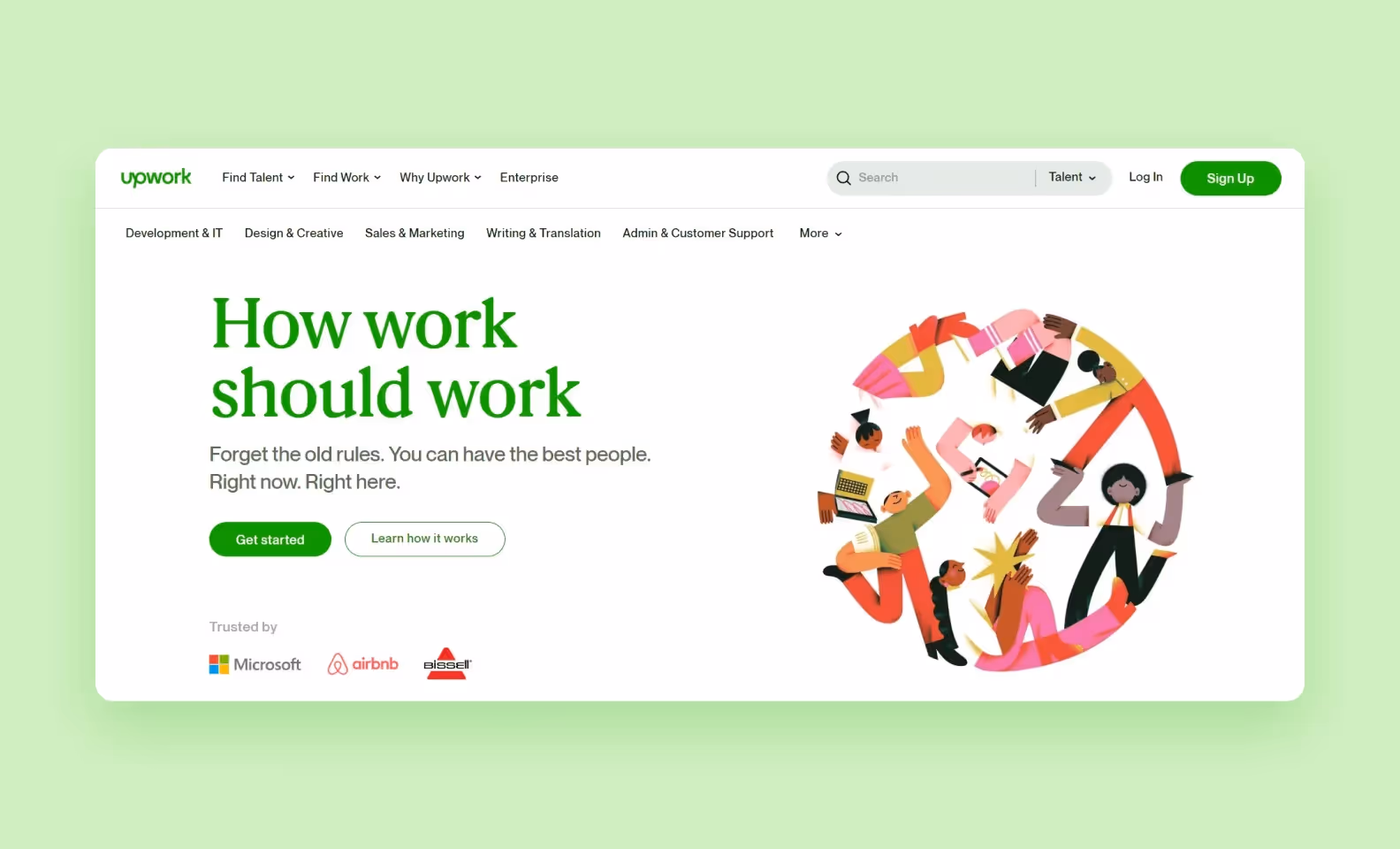 Upwork homepage screenshot
