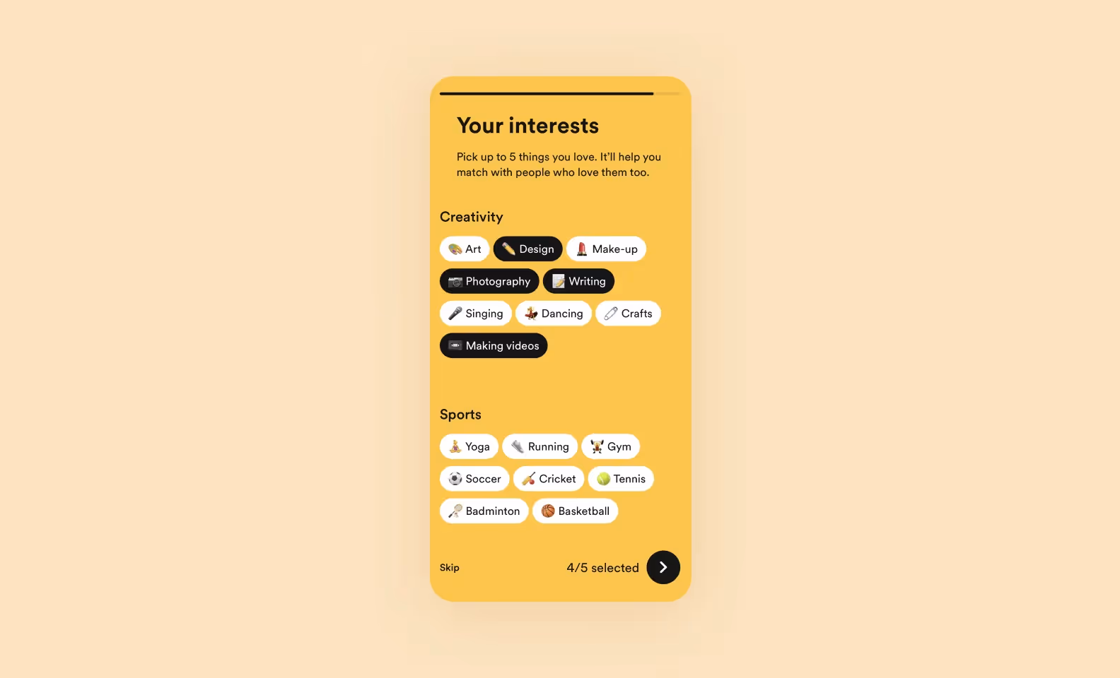 Onboarding in Bumble