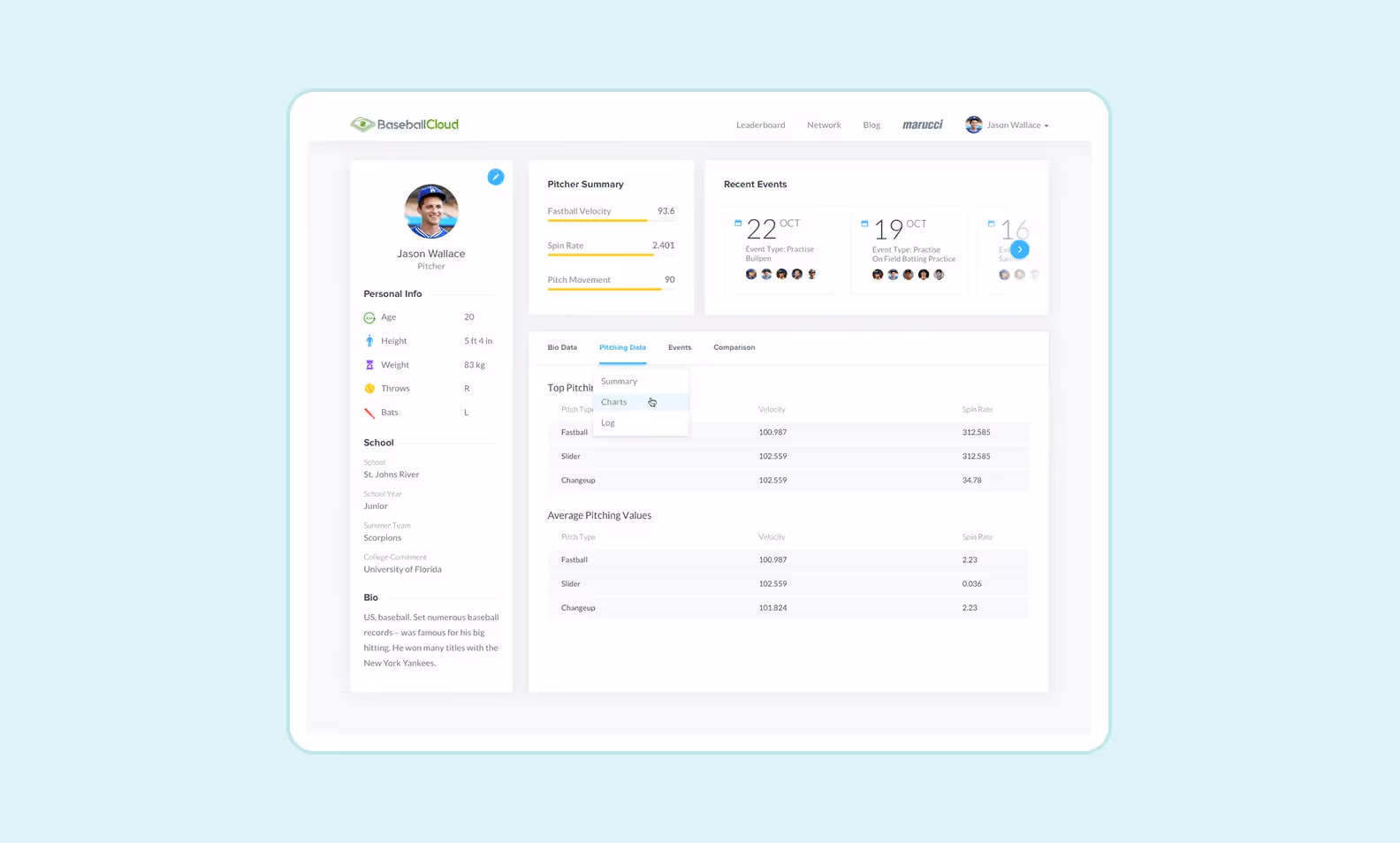 BaseballCloud screenshot
