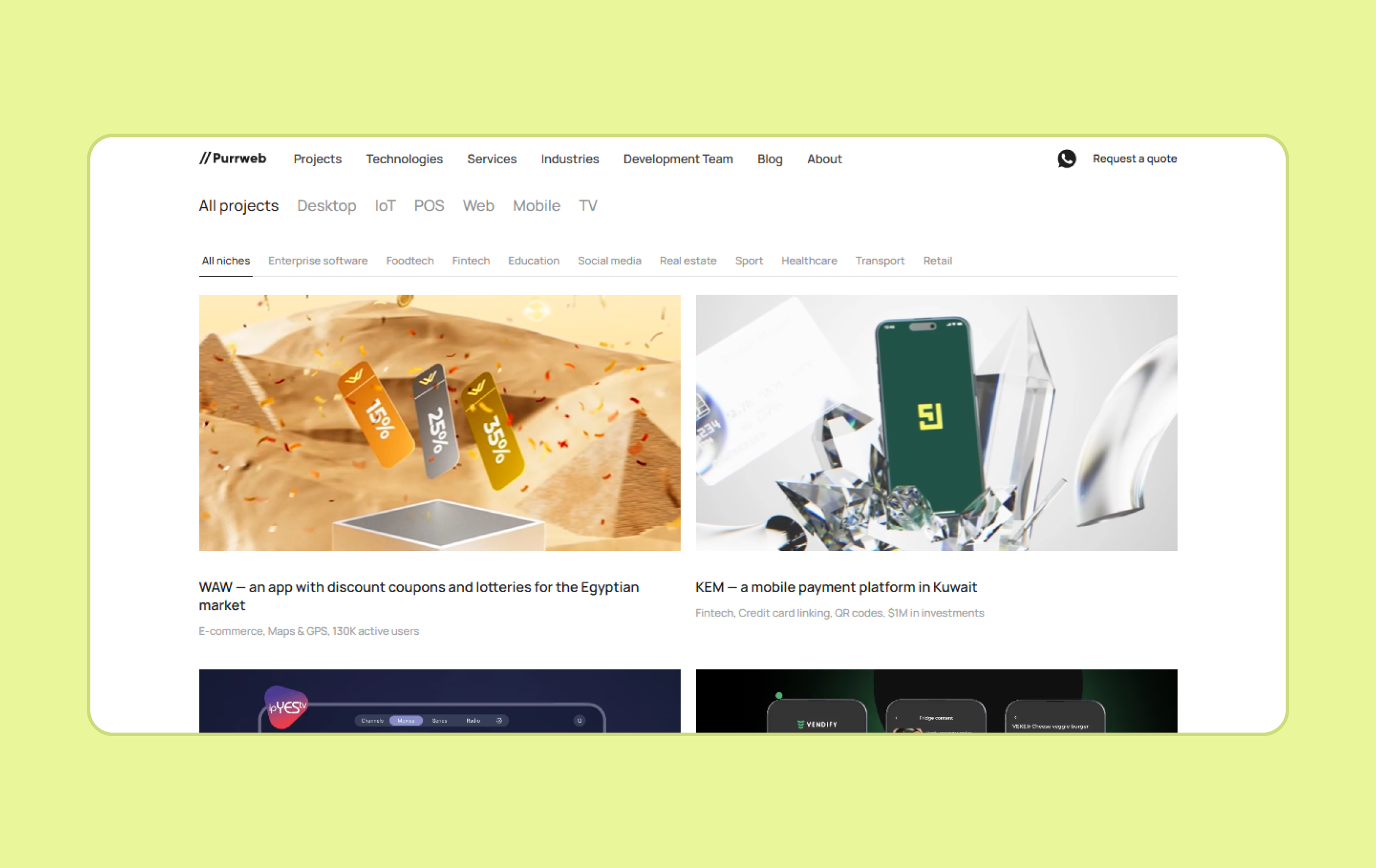 Purrweb’s portfolio