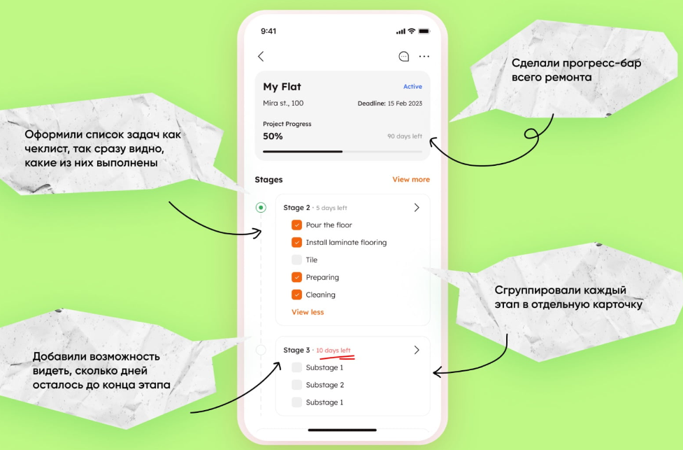 Settler блок с этапами