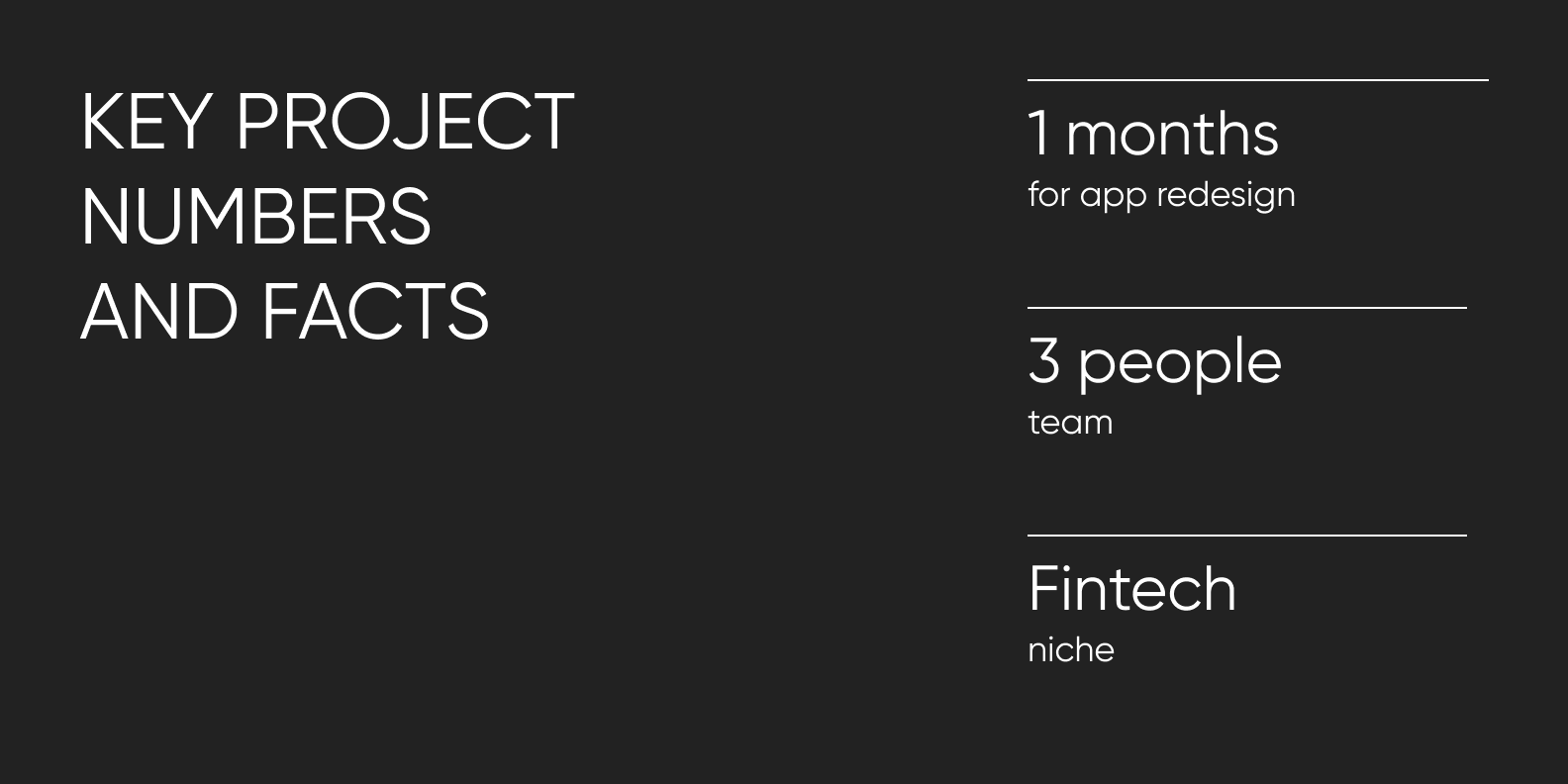 Key project numbers and facts