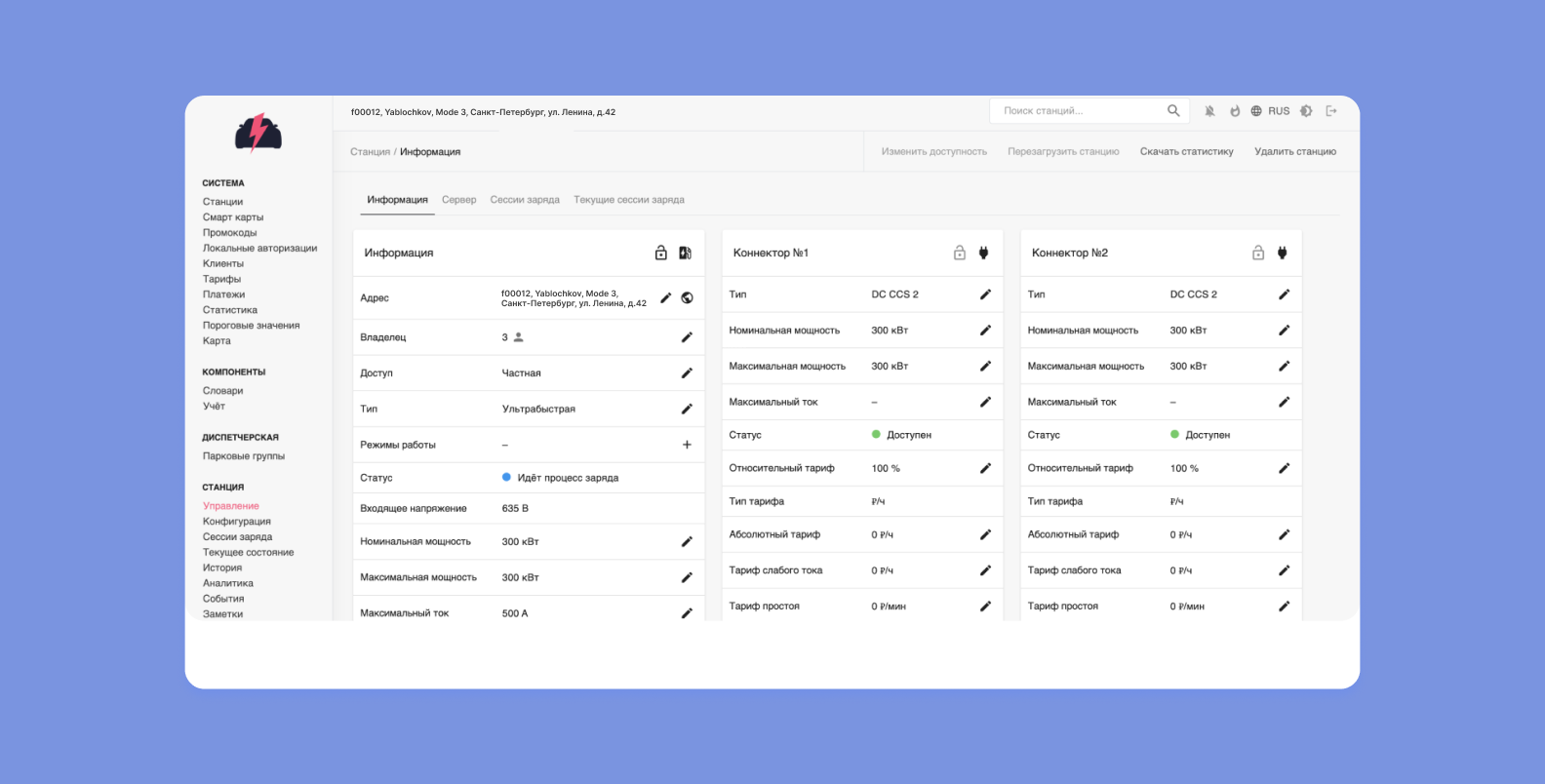Одна из страниц веб-панели ThunderSoft до редизайна
