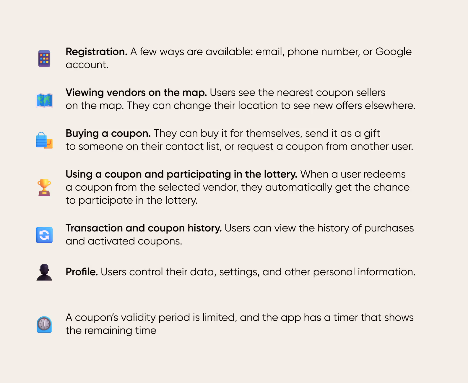 The WAW app’s flow