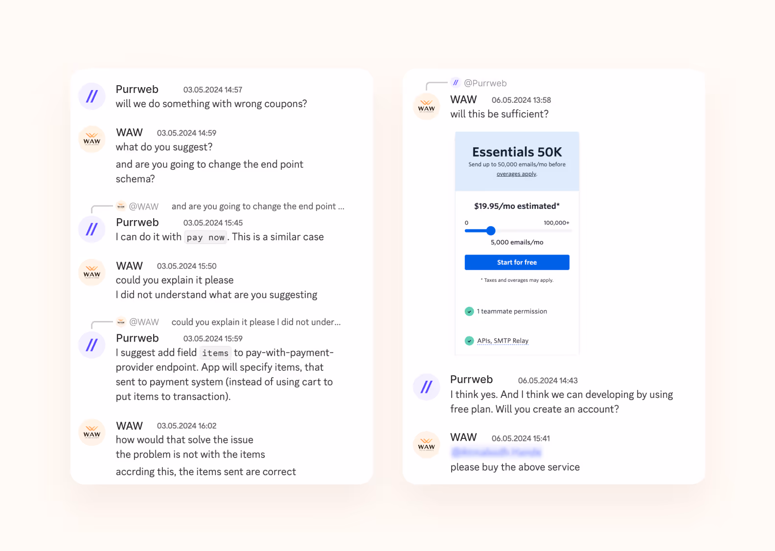 Developers’ messages