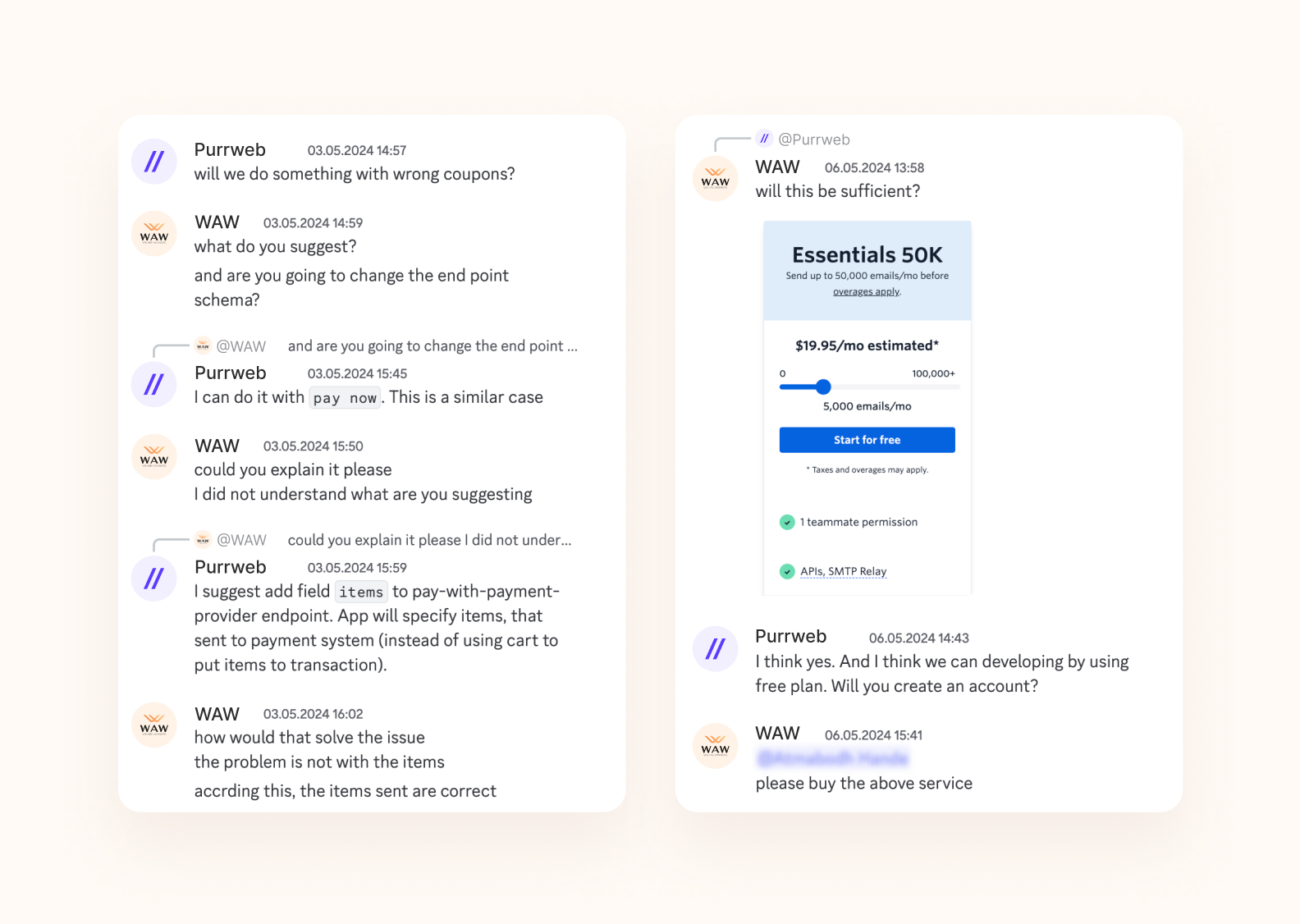 Developers’ messages
