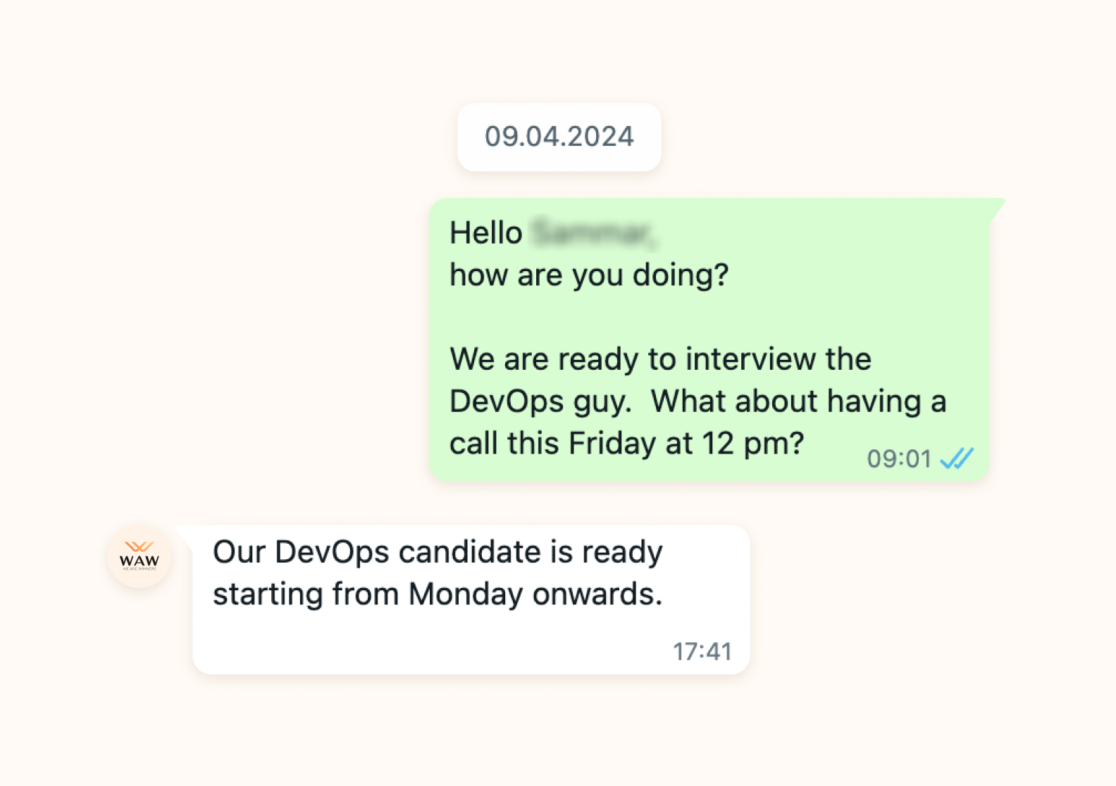 We make arrangements with the client on training the DevOps specialist