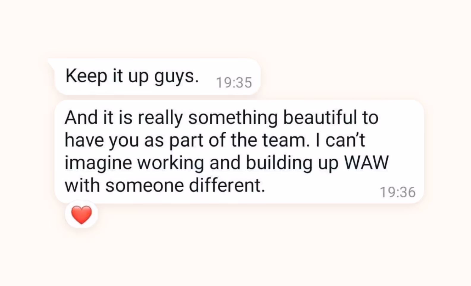 words of gratitude from our customer