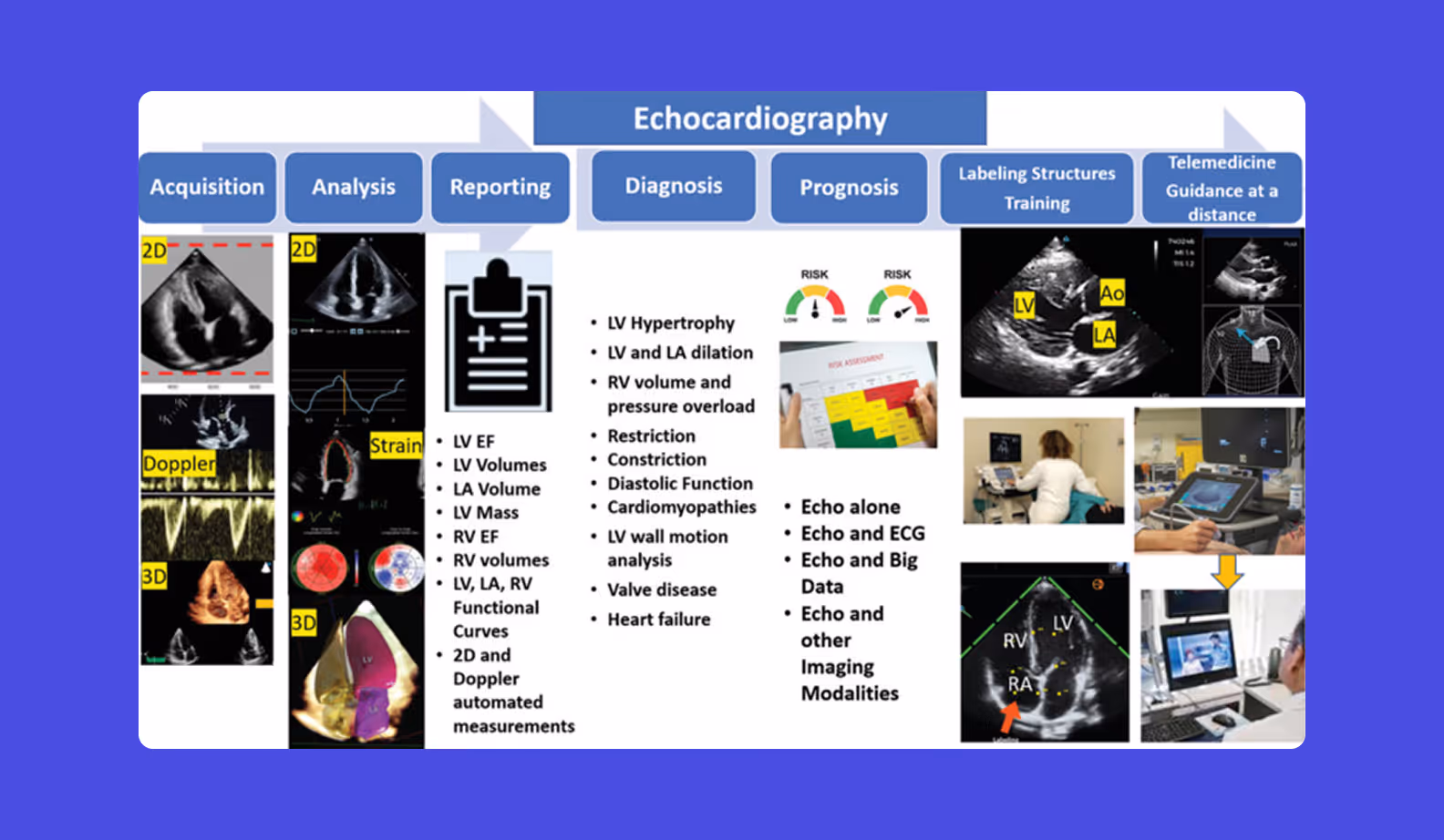 Схемы этапов AI-анализов от захвата изображения до сегментации и диагностики