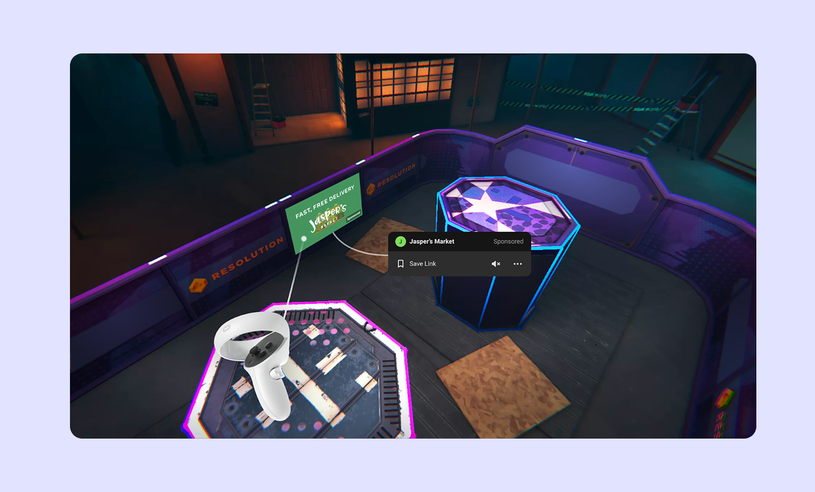 A screenshot of VR Oculus environment 