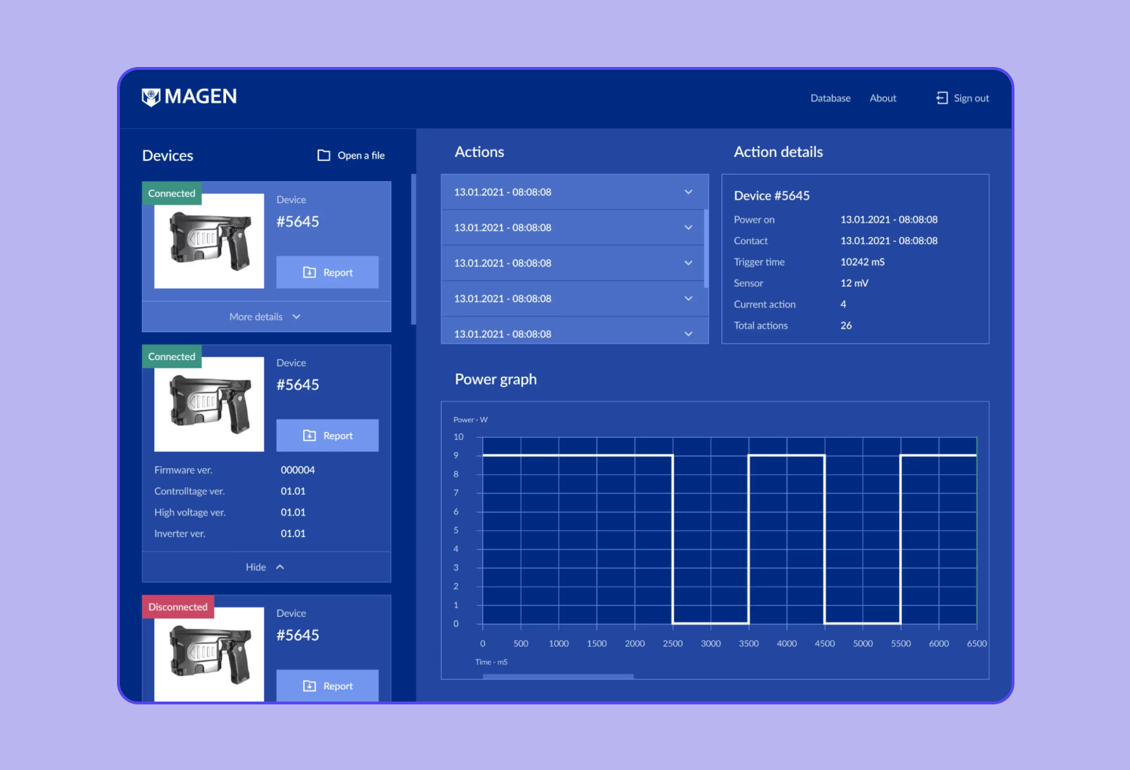 main screens of the Magen app