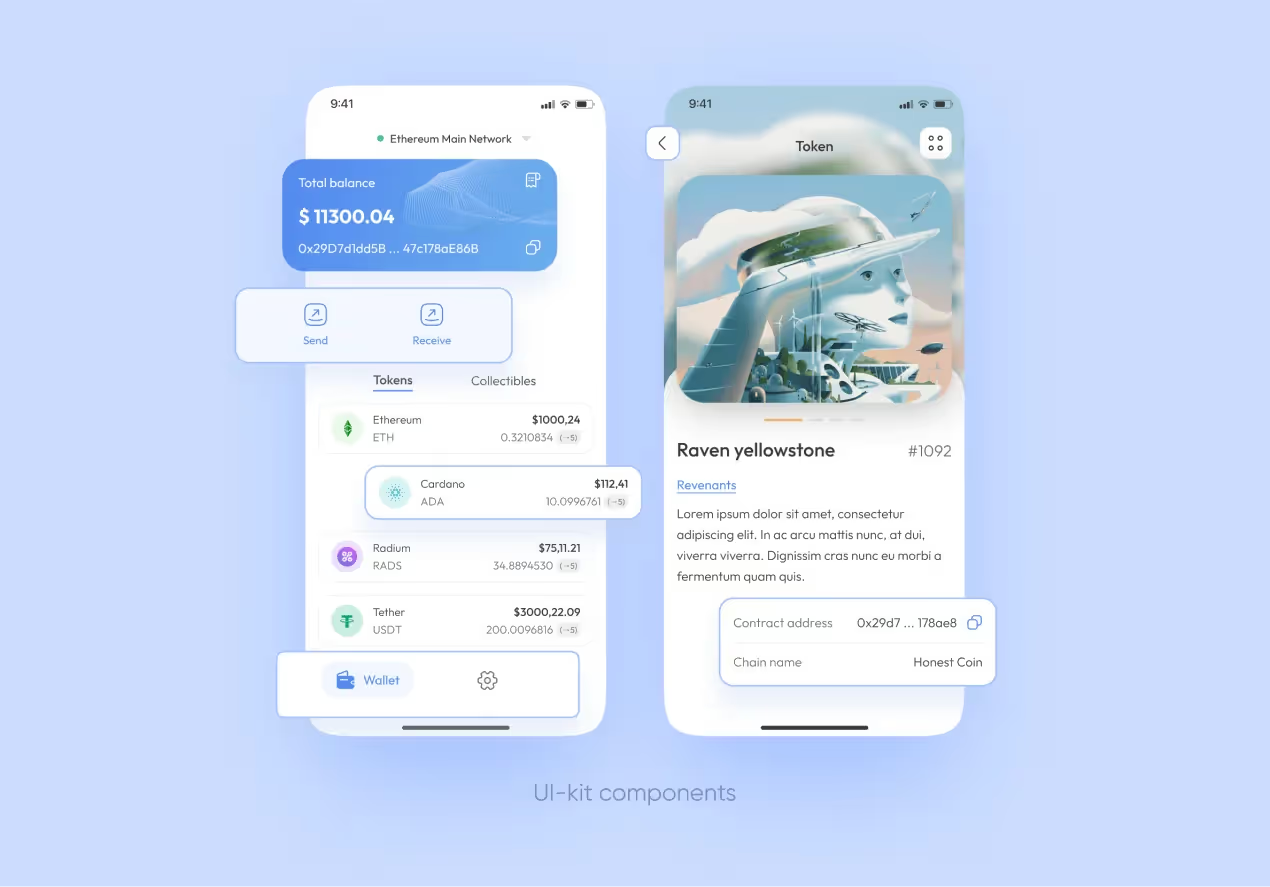 An example of a finalized UI design