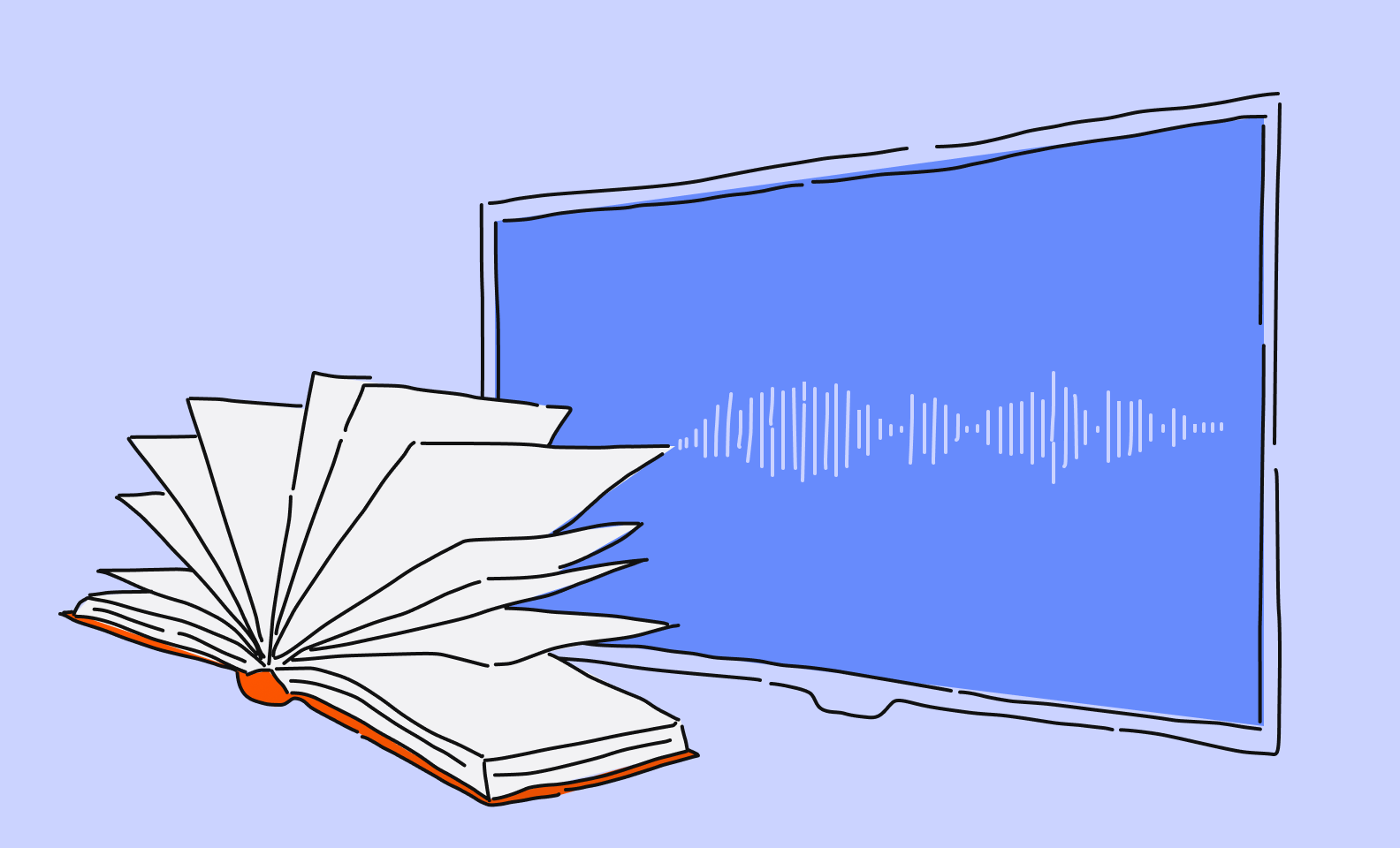 a paper book and a TV-set