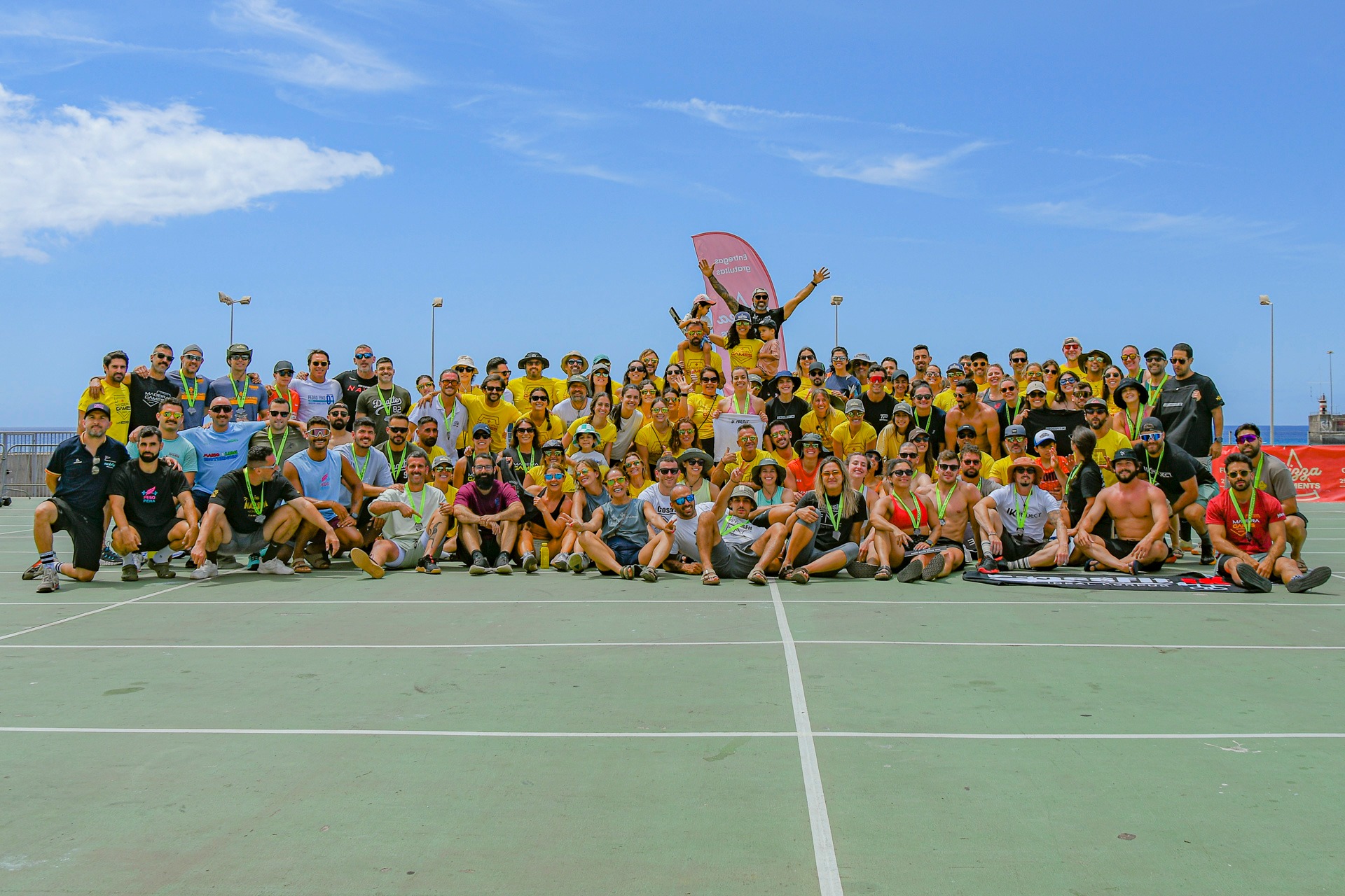 Group photo of all athletes and team members from Madeira Games 2025, captured at the end of the event, showcasing the full community spirit.