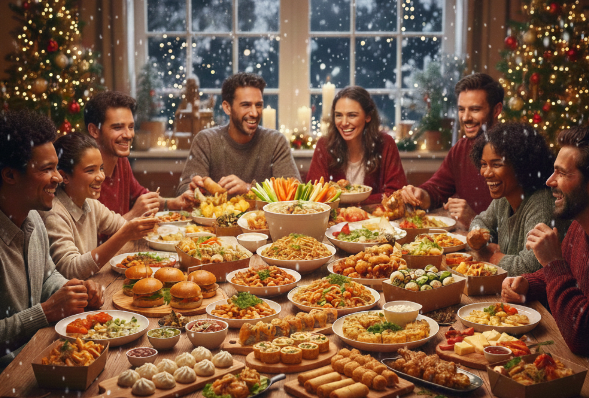 party with asian food