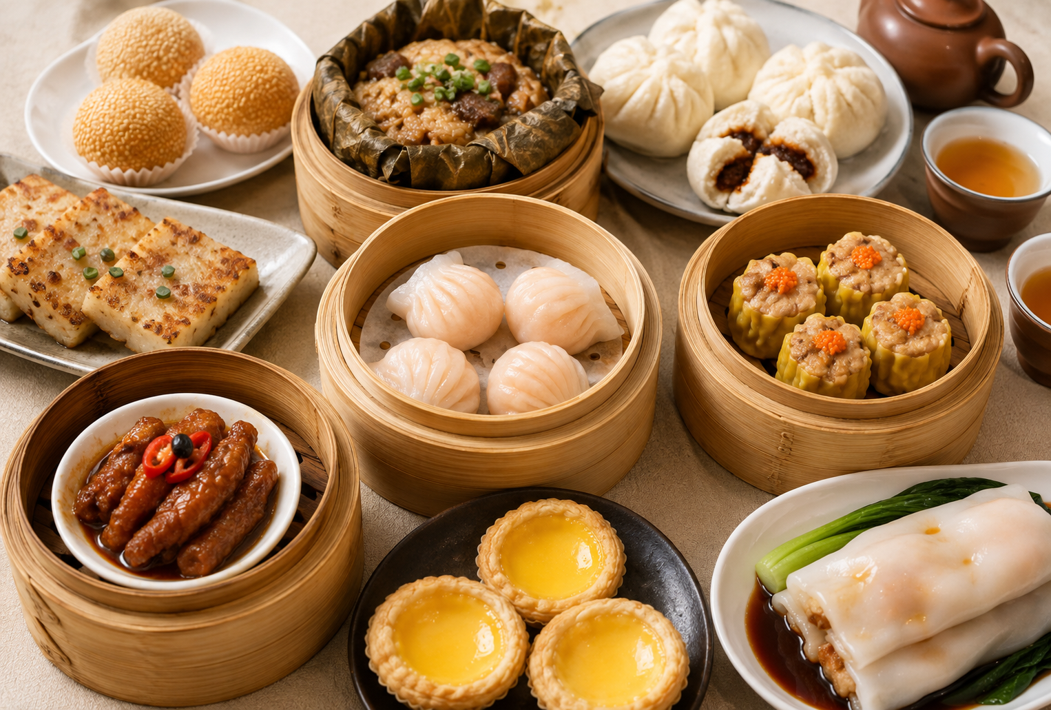 Variety of dim sum