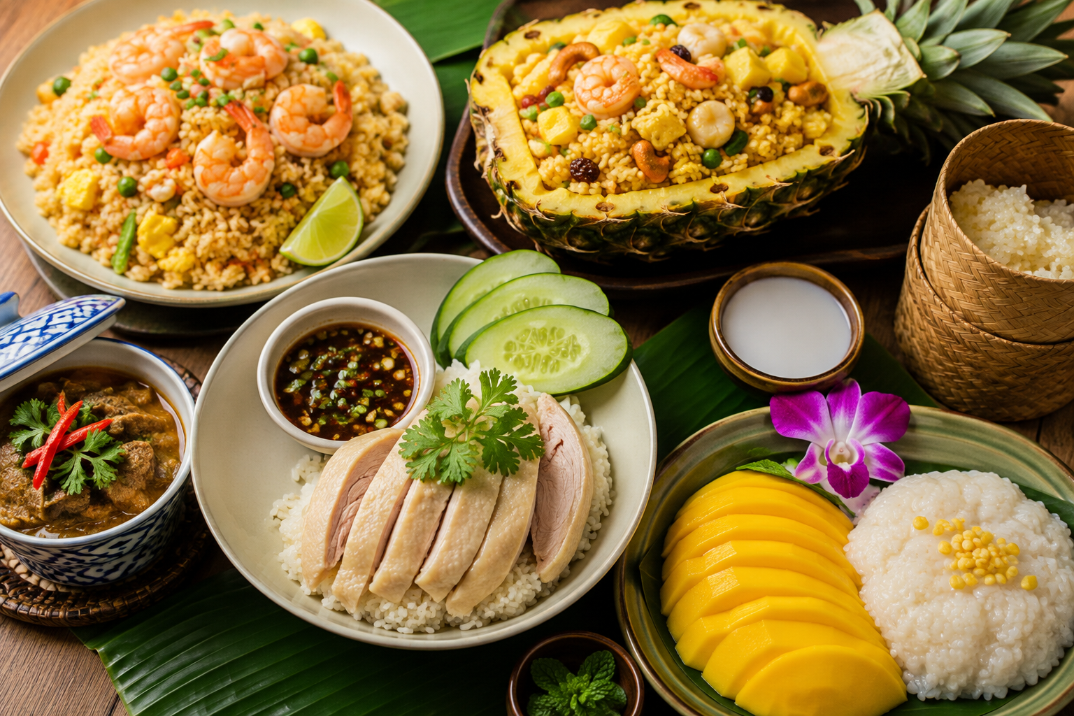 Different Thai Rice Dishes