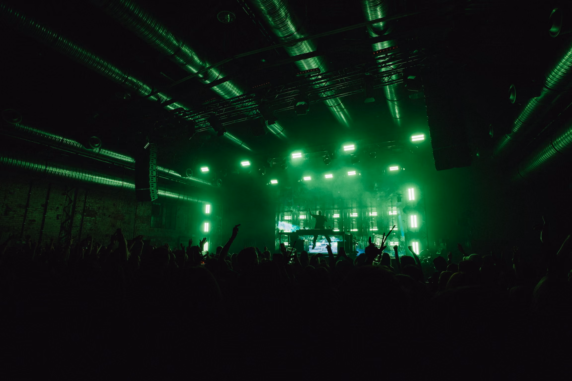Stage and lighting setup at the David Puentez tour by photon