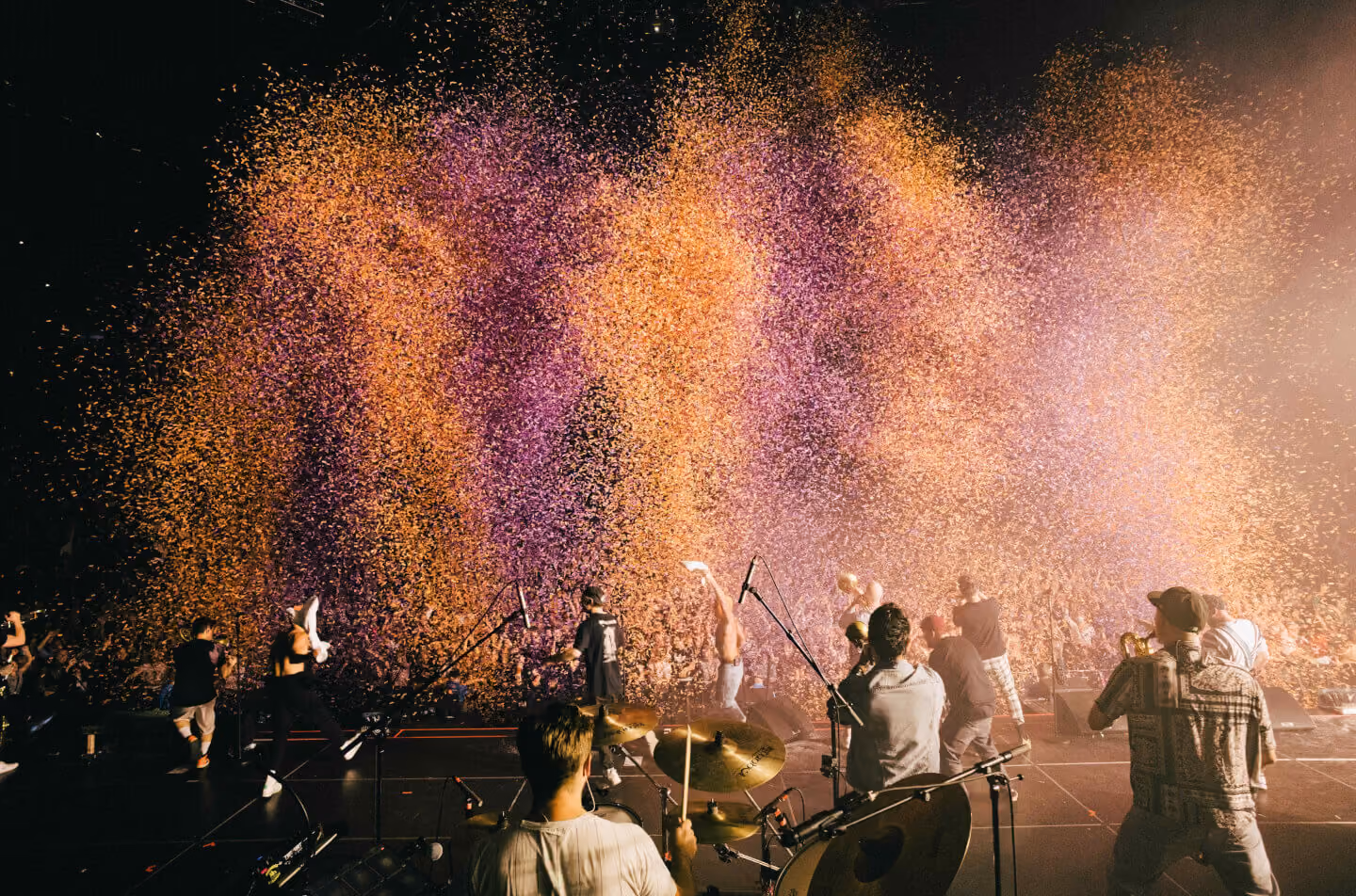 Audience and stage lights at the Querbeat concert, LANXESS Arena Cologne