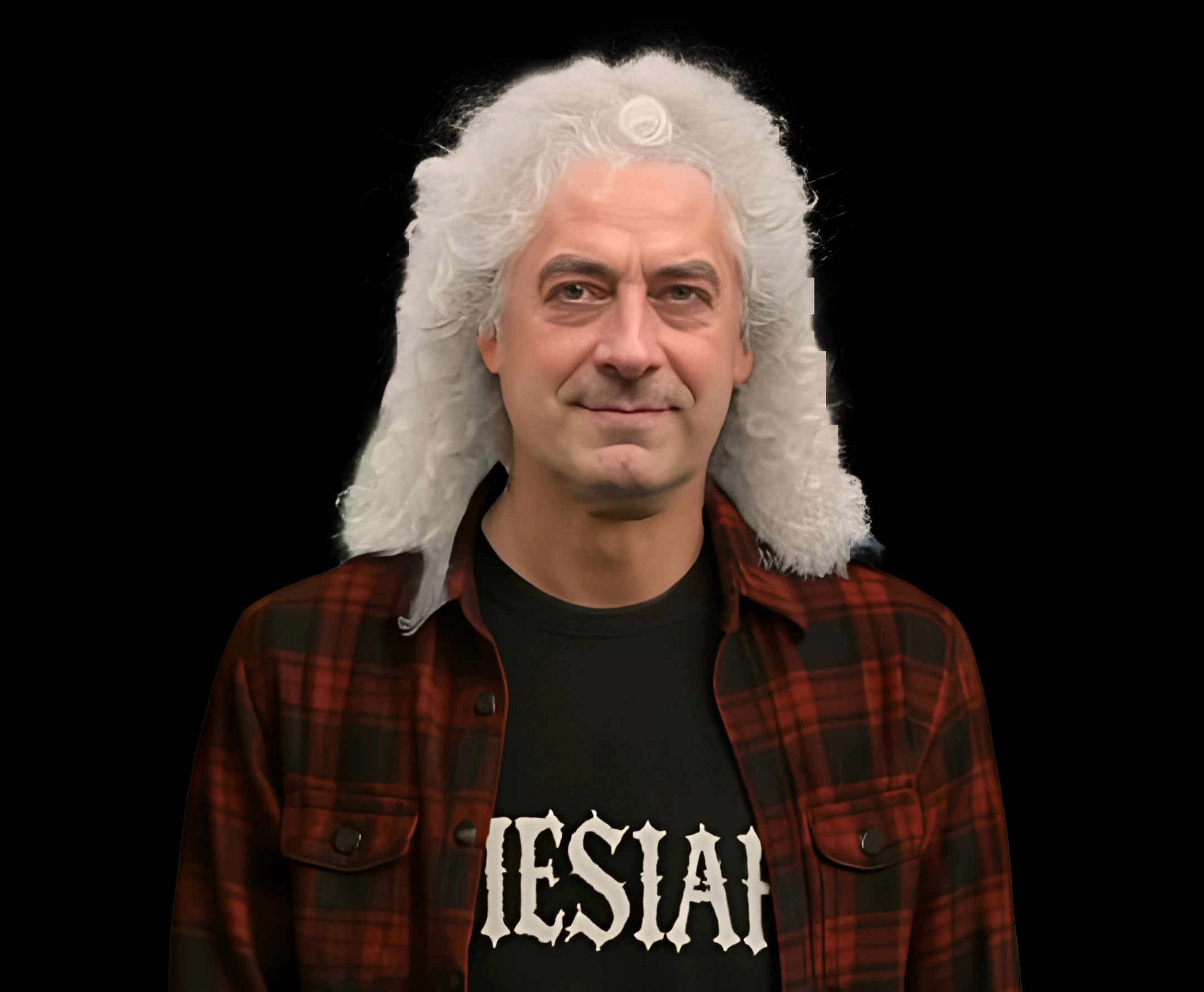 Live-Hologramm-Tour 2025 – KI-Avatar von Georg Friedrich Händel mit Barockperücke im Messiah-Shirt