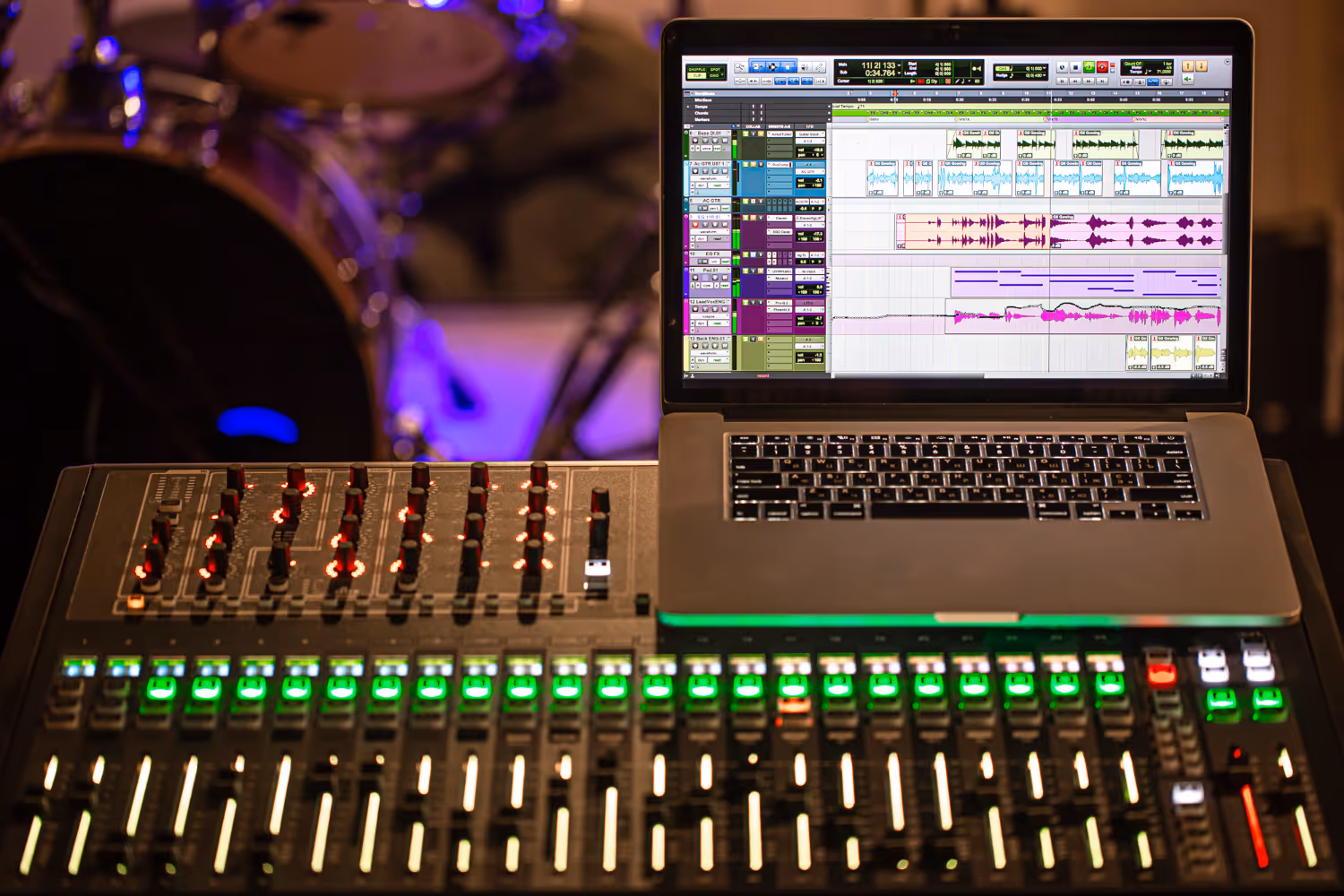 Digital mixing console at a live production – broadcast audio and recording by photon